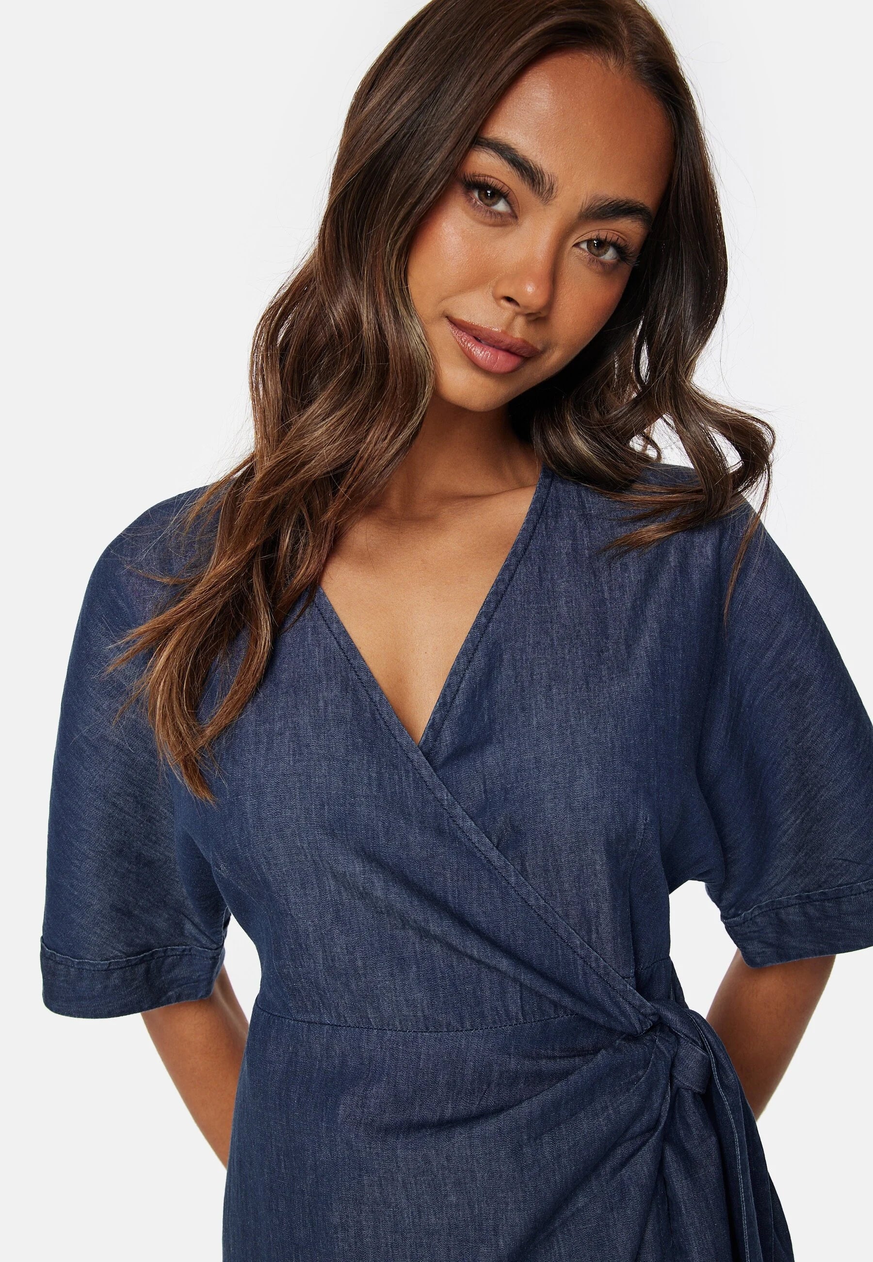 Denim Wrap Dress - Image 3