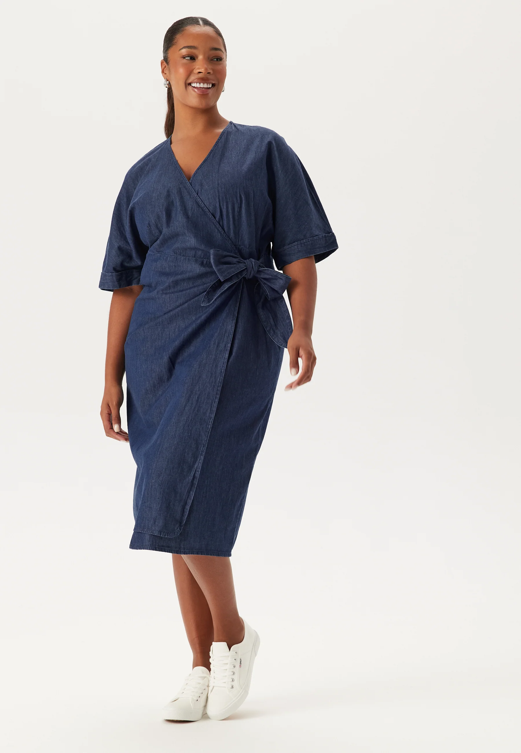 Denim Wrap Dress - Image 5