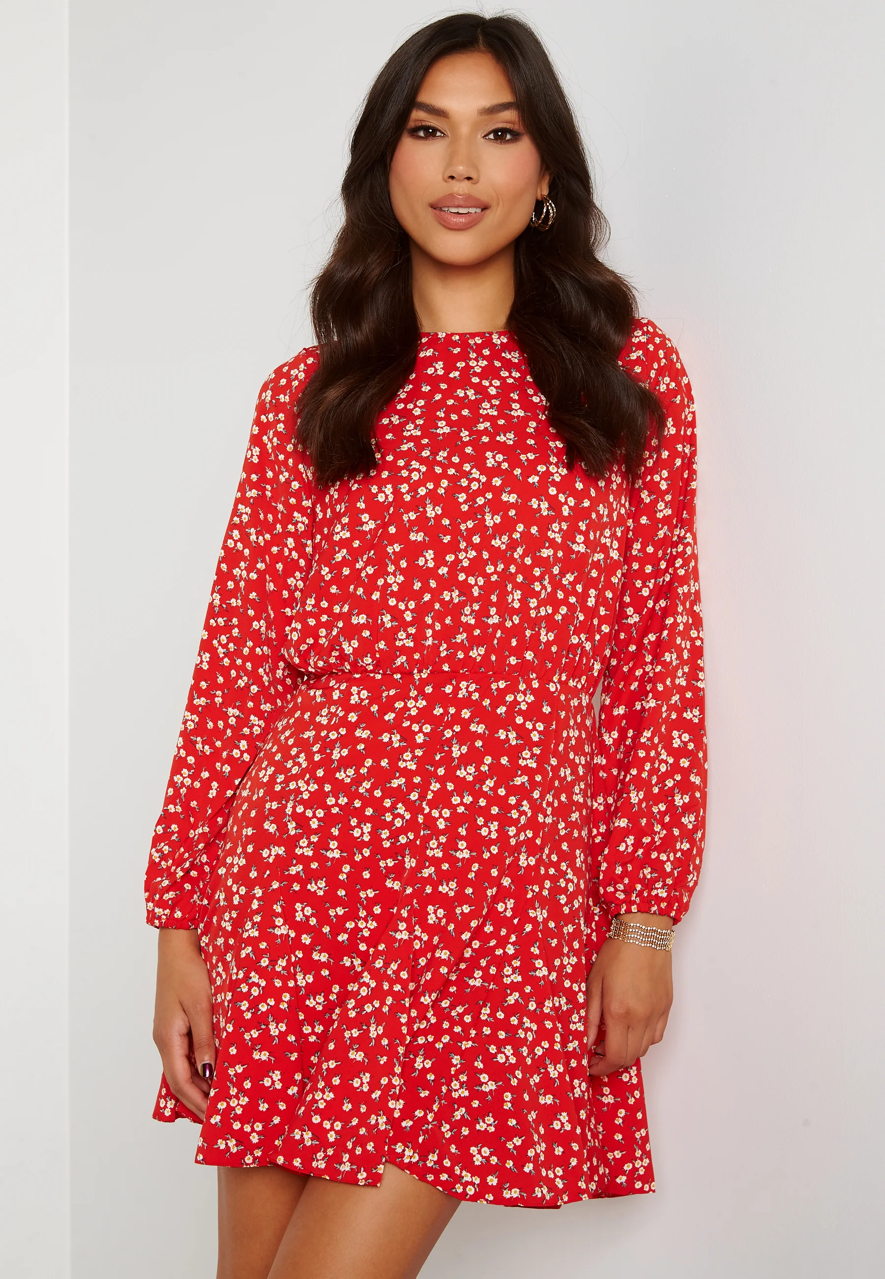 Ditsy Print Pleat Dress