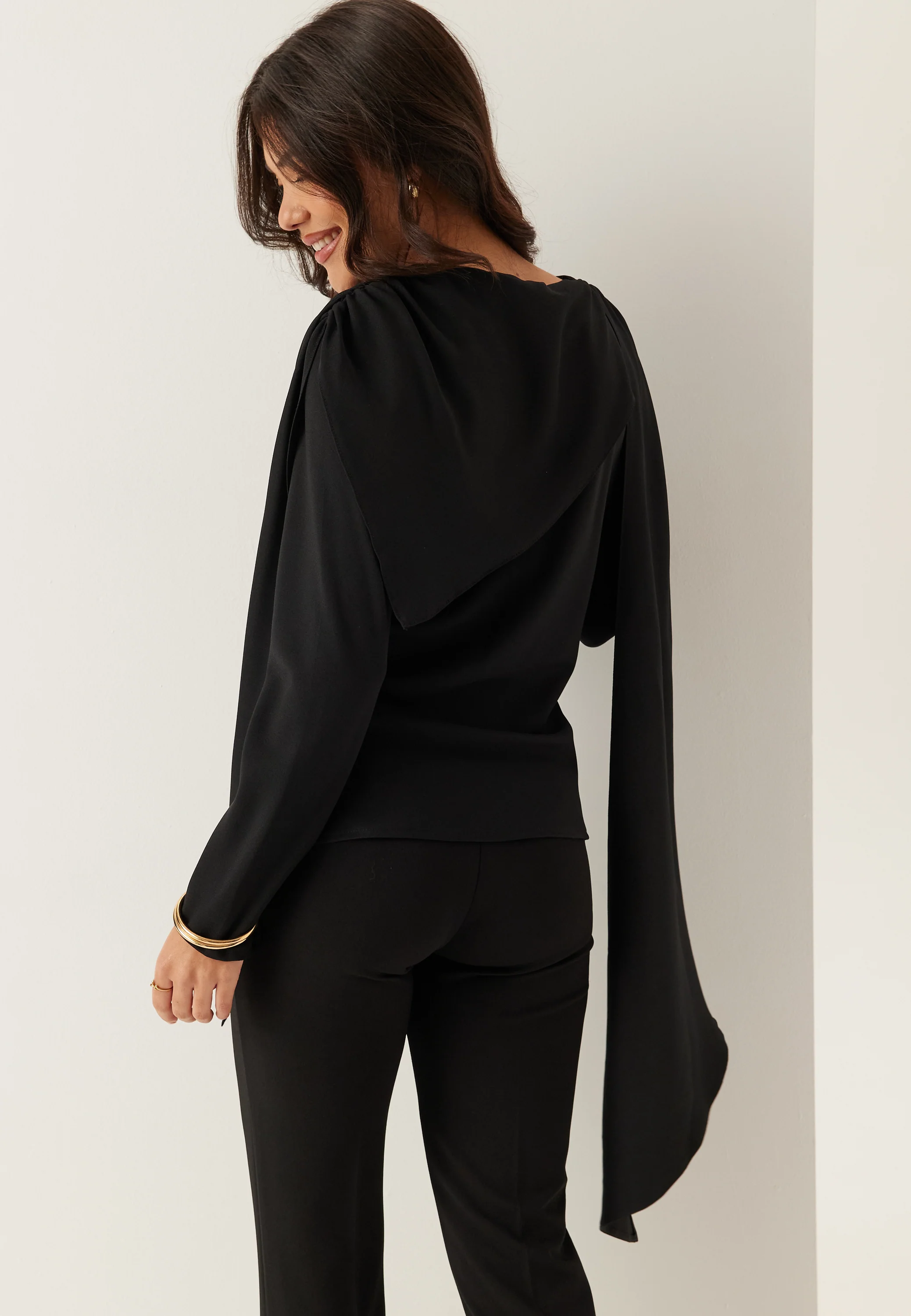Draped Cape Blouse - Image 4