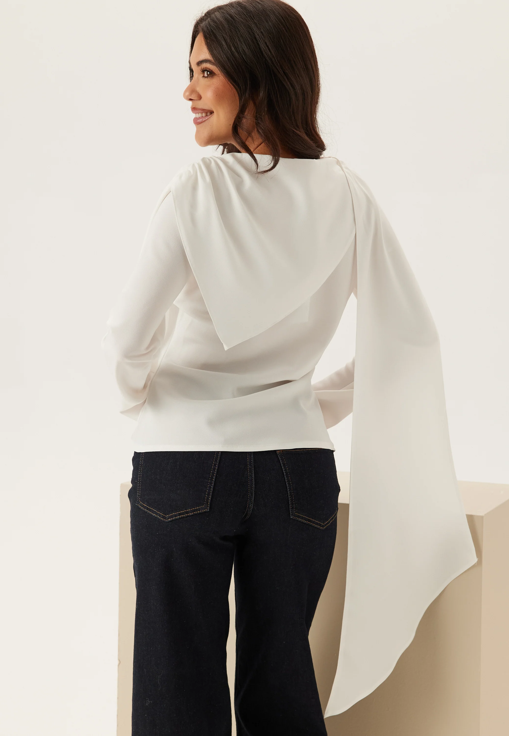 Draped Cape Blouse - Image 3