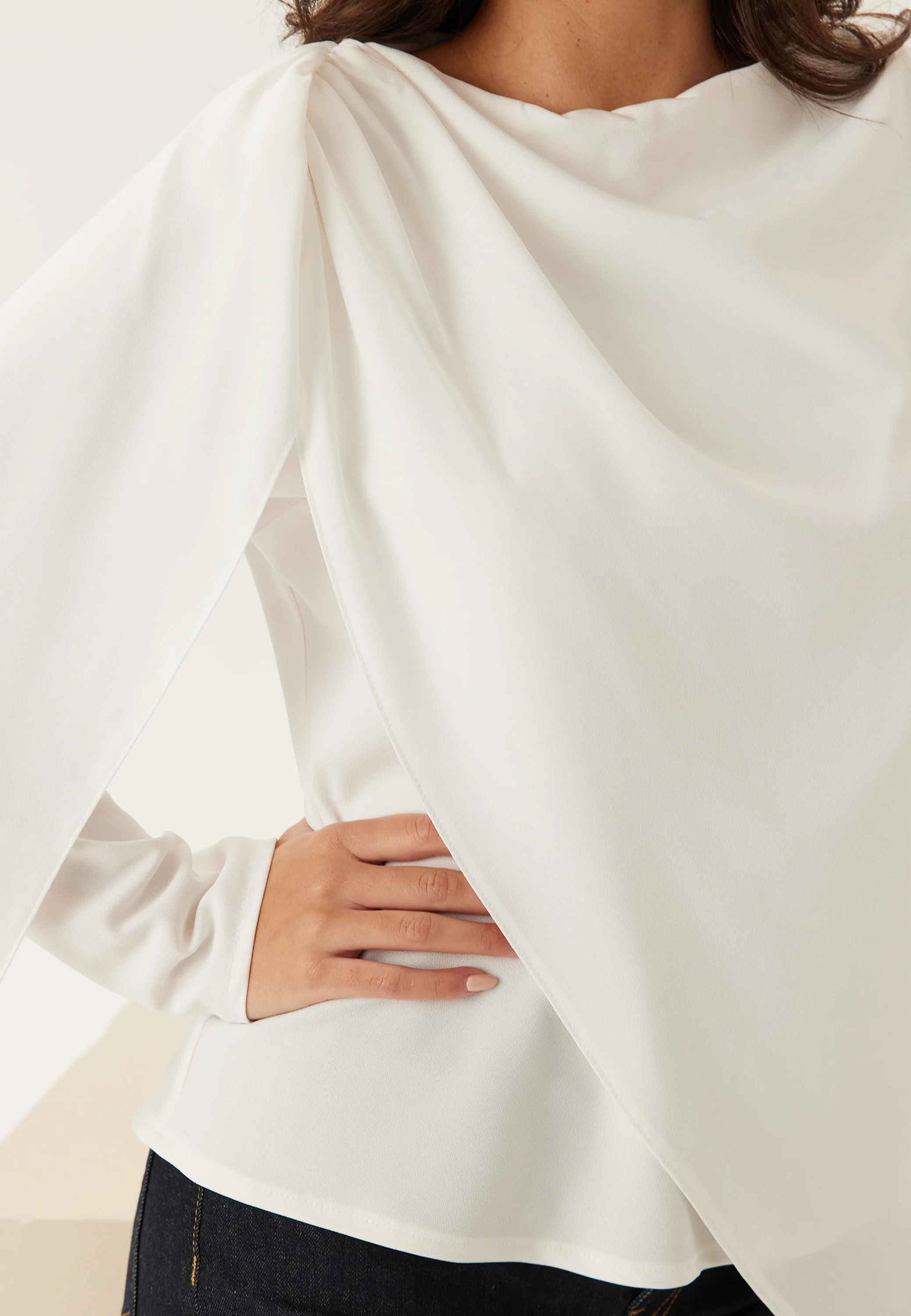 Draped Cape Blouse - Image 4