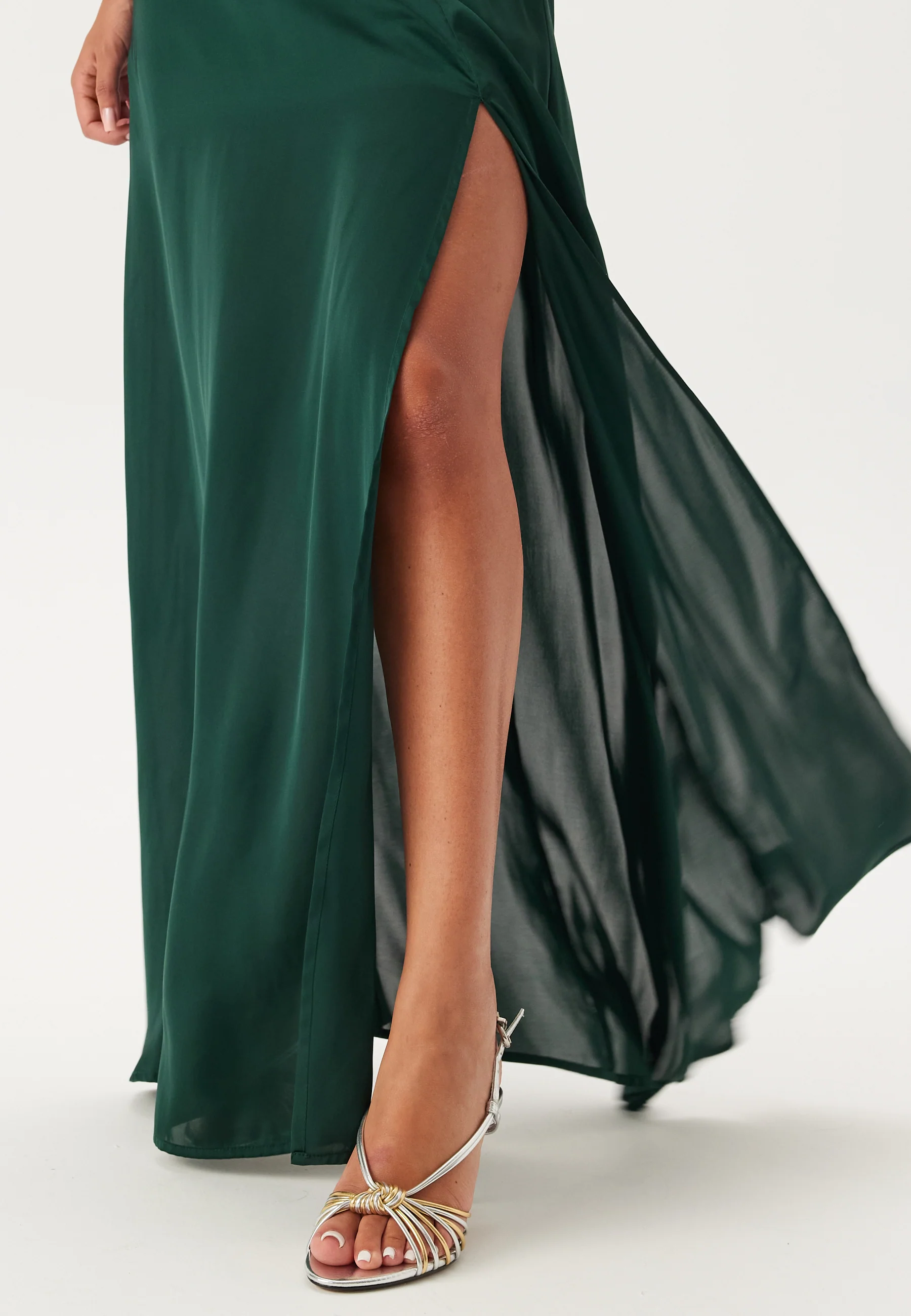 Drapy-Back Slit Satin Gown - Image 4