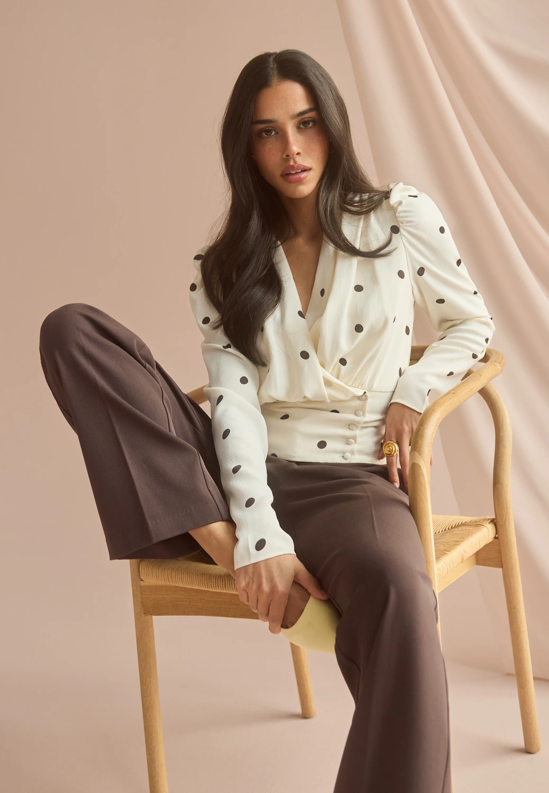 Drapy Button Blouse