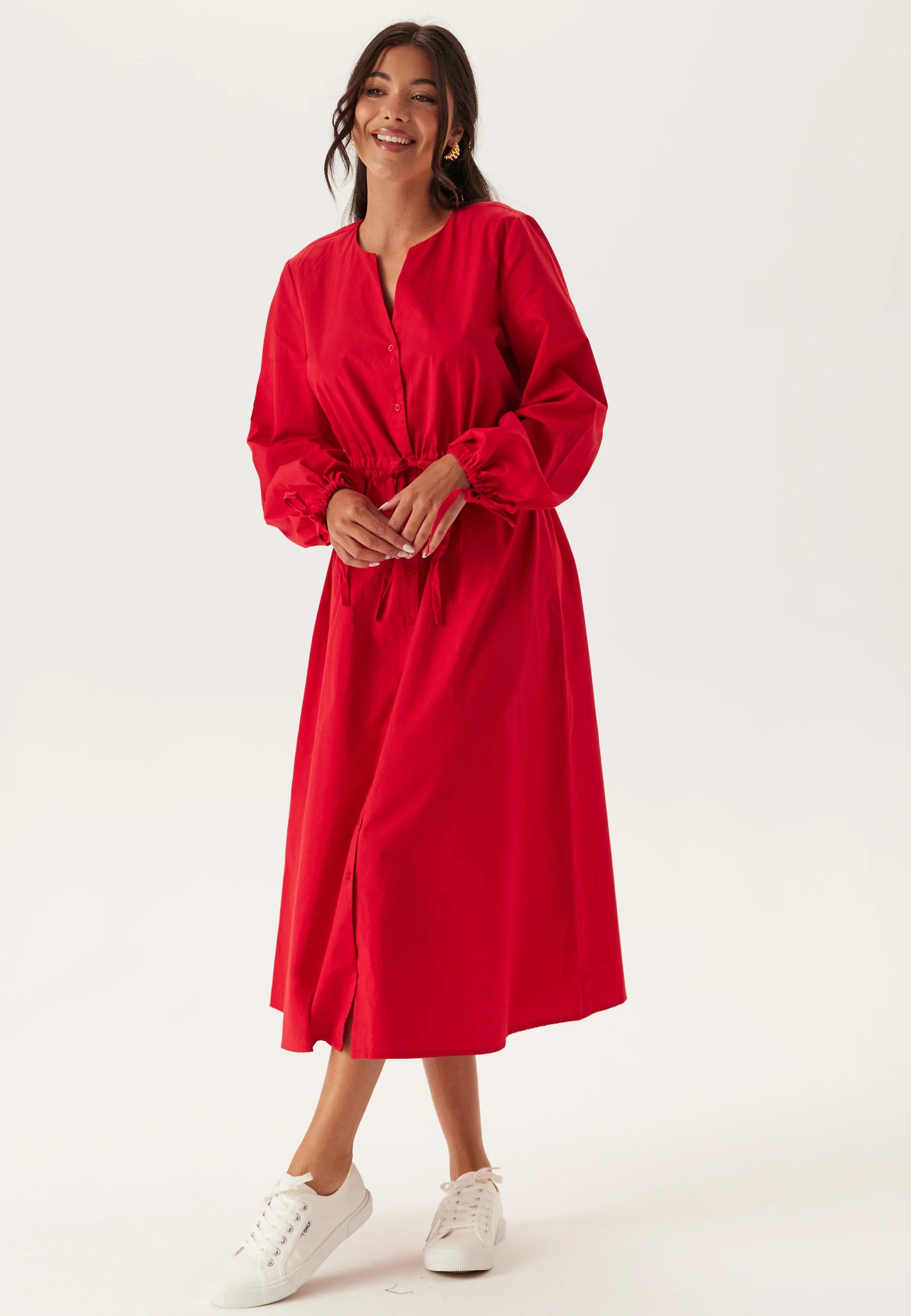 Drawstring Cotton Dress