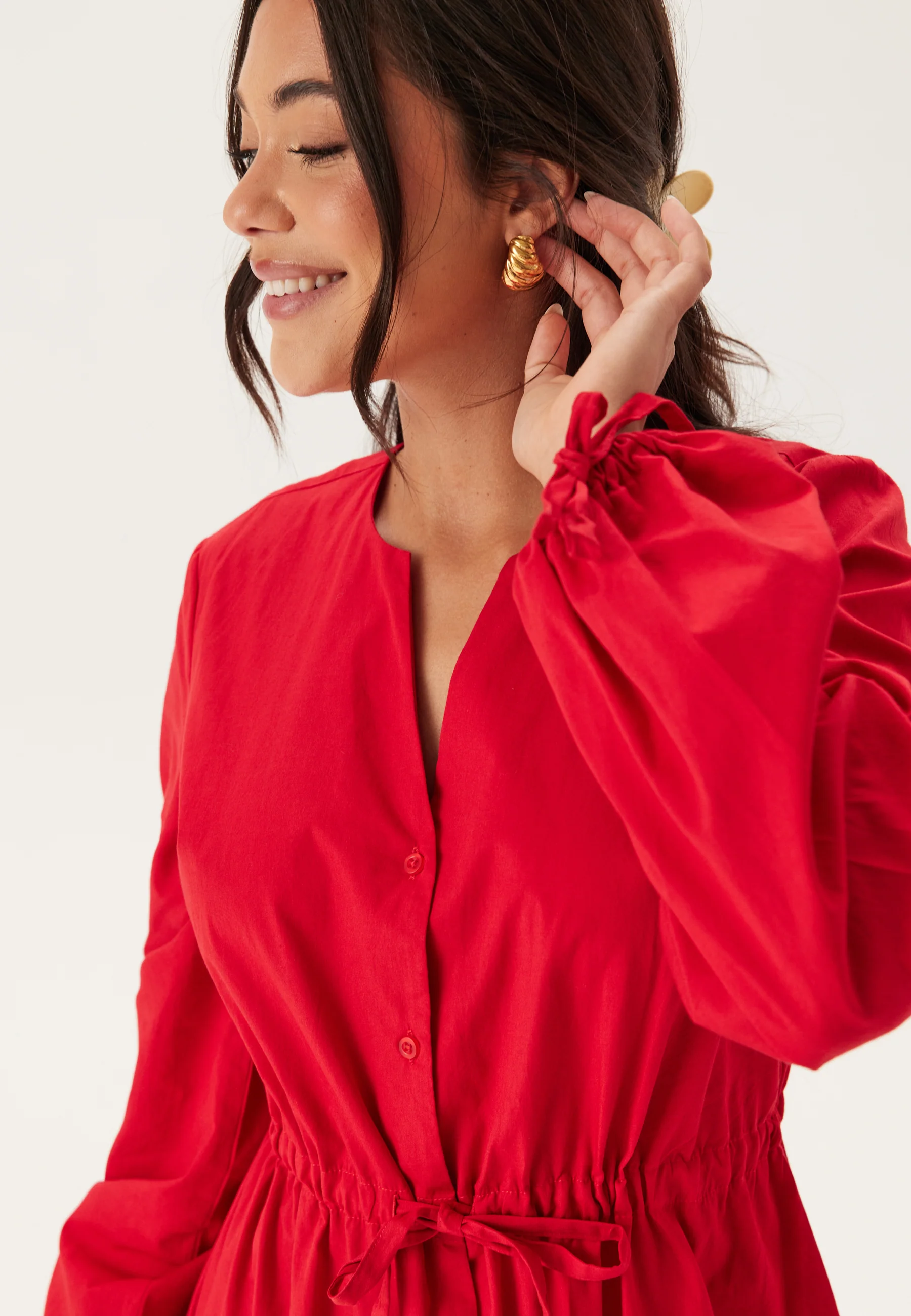 Drawstring Cotton Dress - Image 3