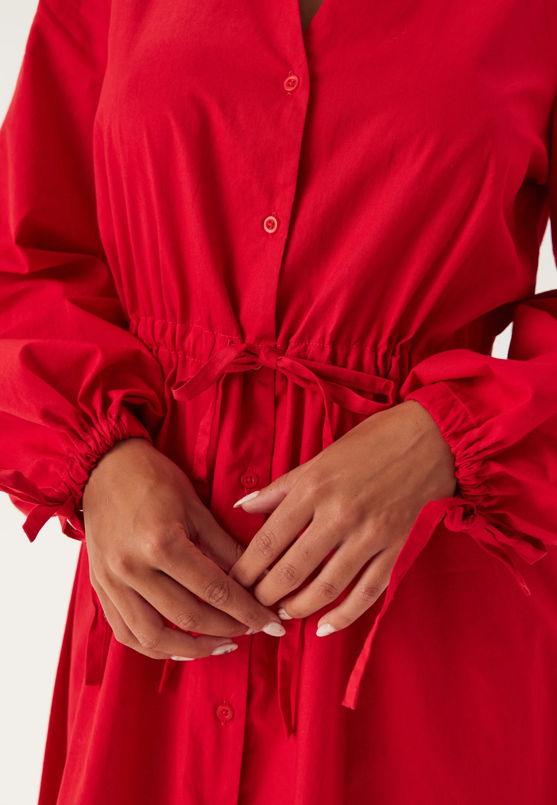 Drawstring Cotton Dress - Image 4
