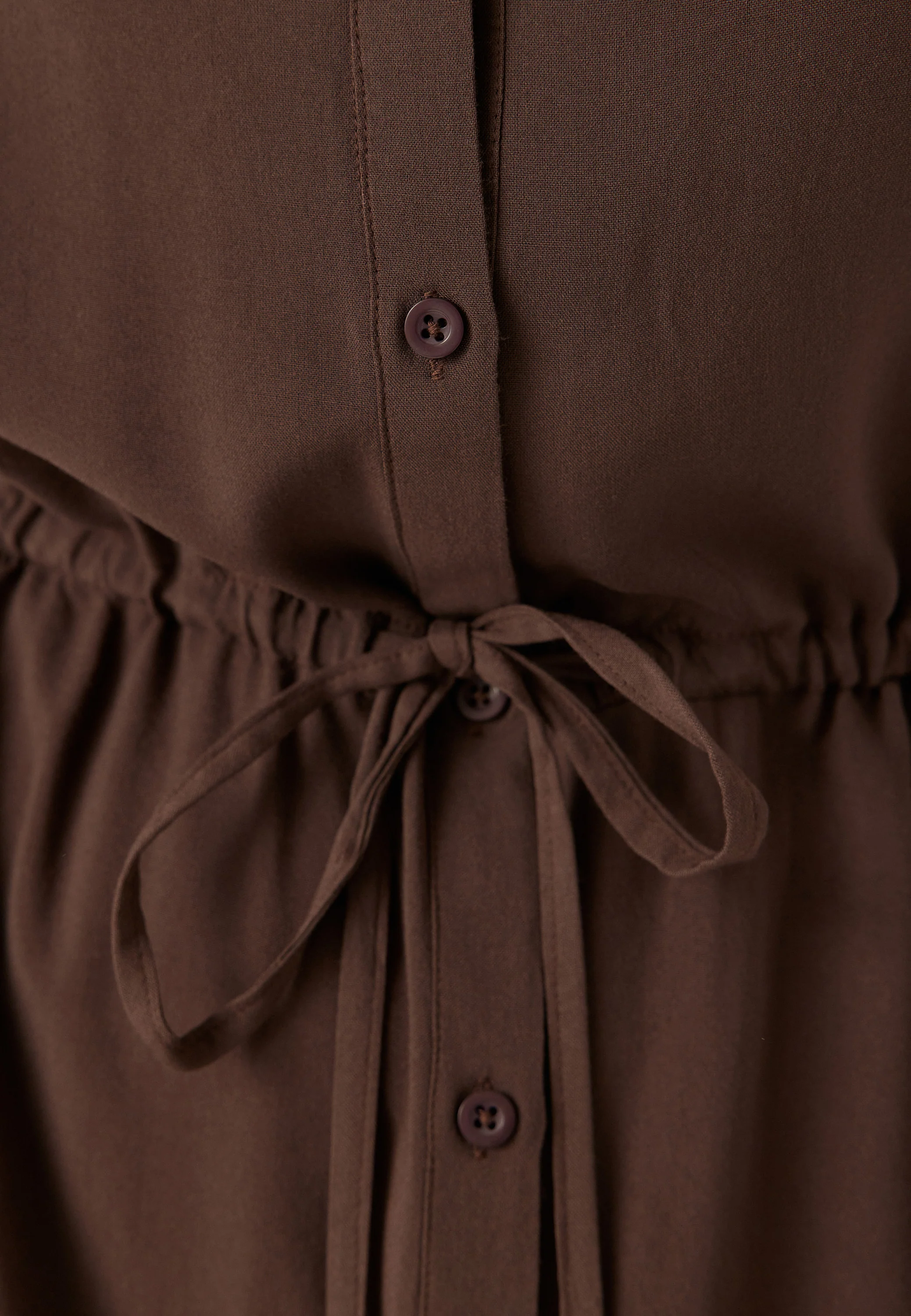 Drawstring Viscose Shirt Dress - Image 3