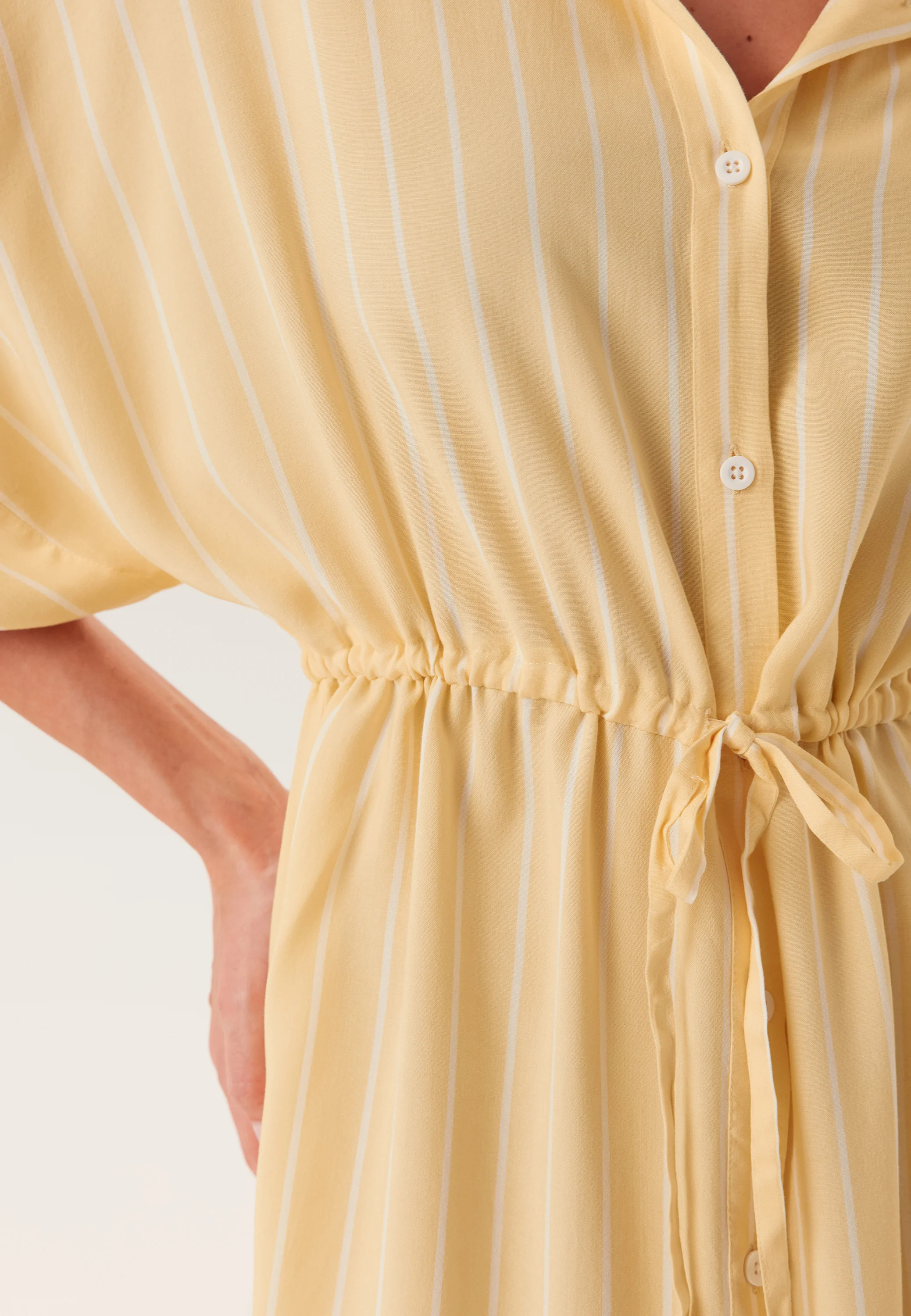 Drawstring Viscose Shirt Dress - Image 3