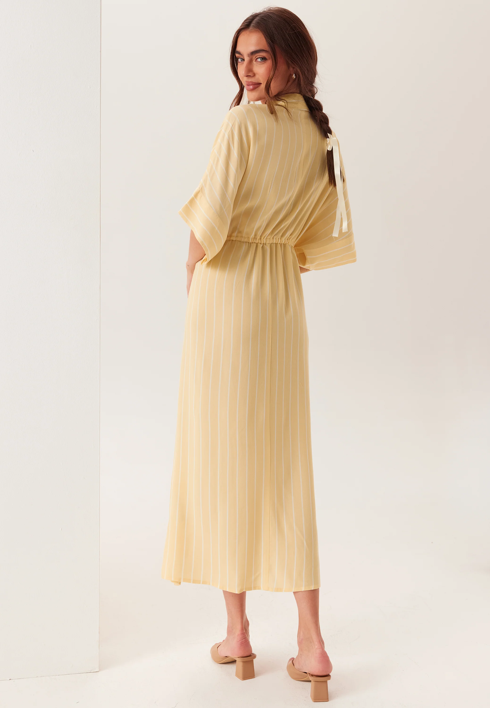 Drawstring Viscose Shirt Dress - Image 4