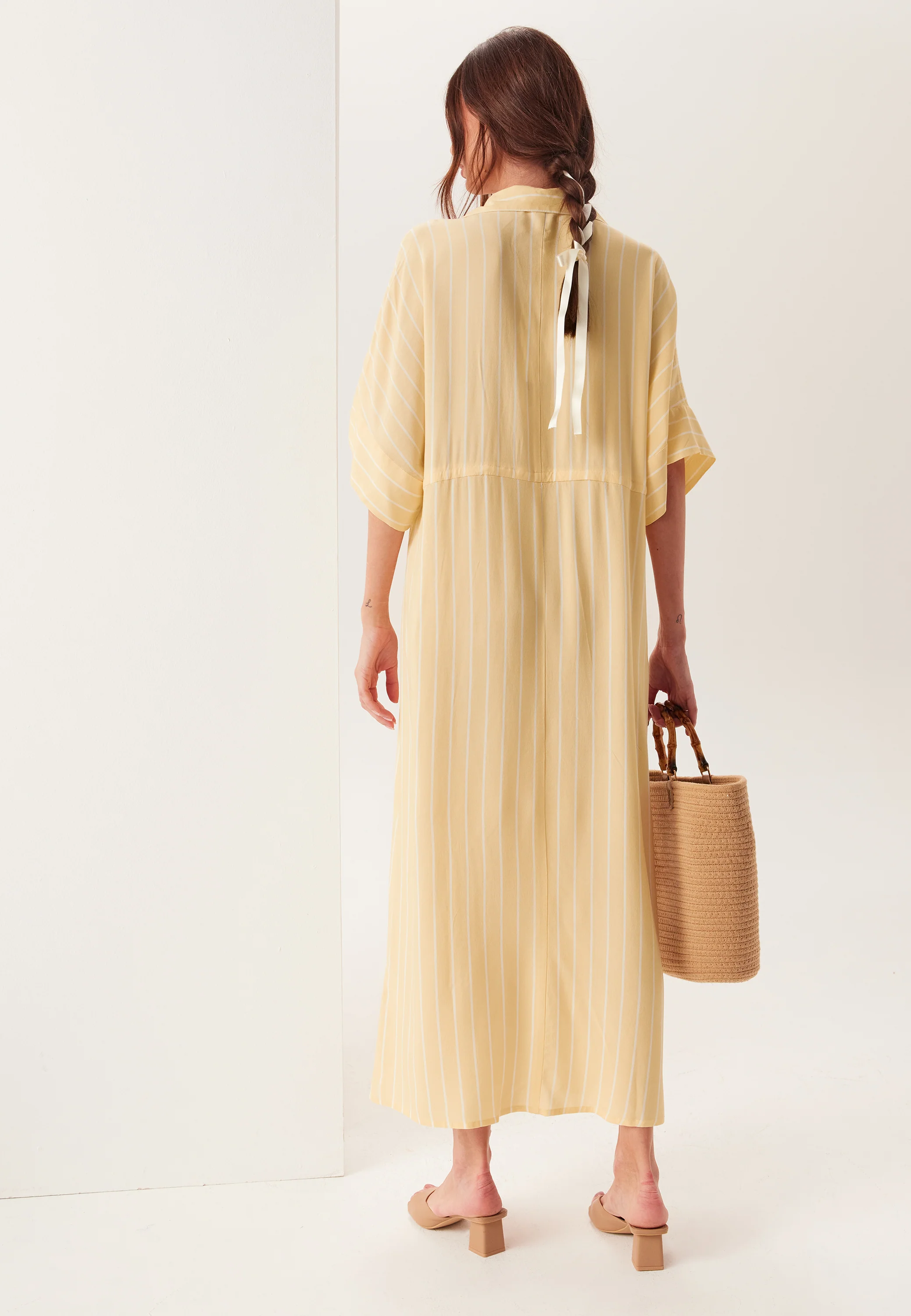Drawstring Viscose Shirt Dress - Image 7