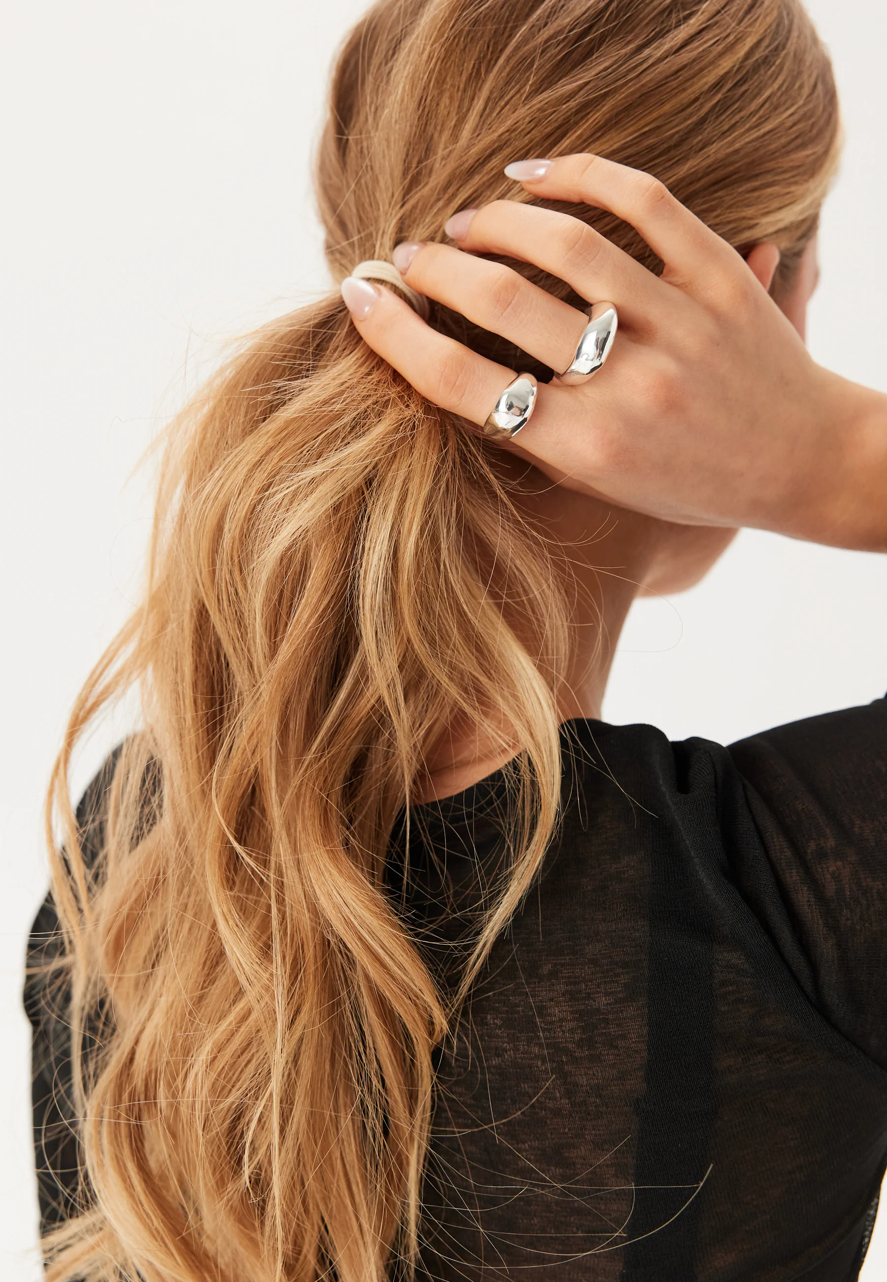 Dune Rings, 2-in-1 Set, Silver