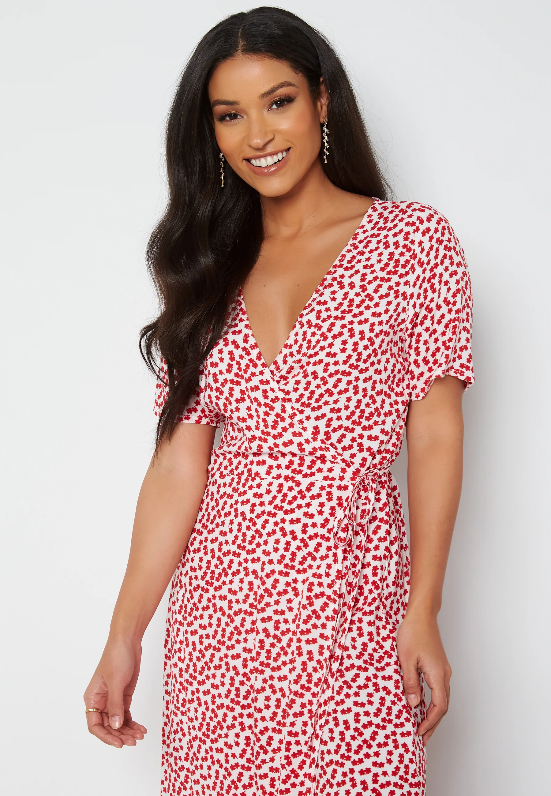 Elise S/S Long Wrap Dress - Image 3