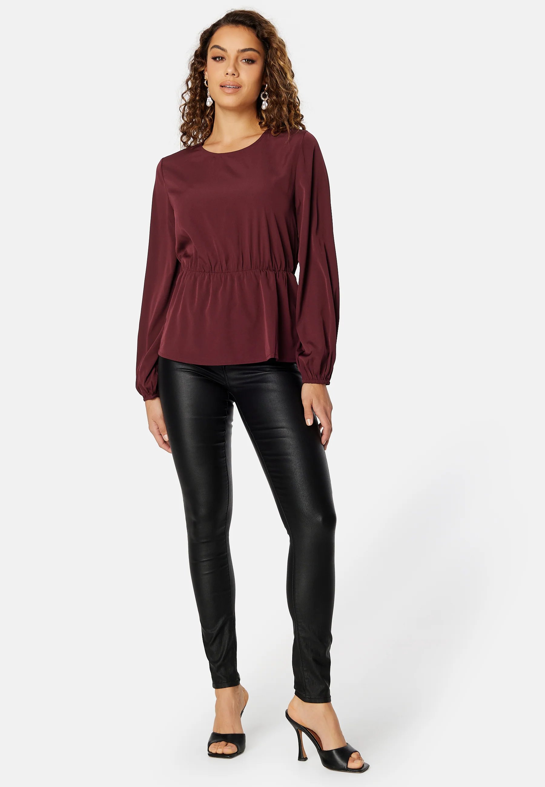 Ellen L/S Peplum Top - Image 2