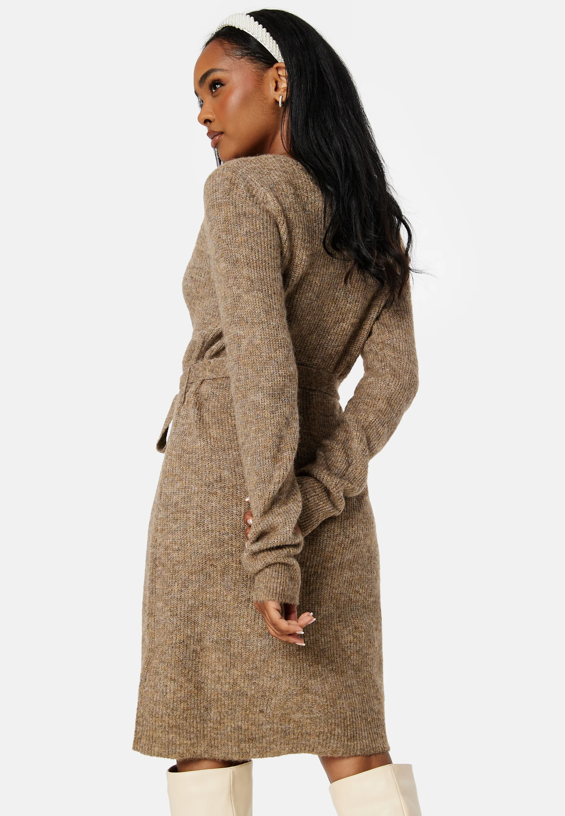 Ellen LS Wrap Knit Dress - Image 3
