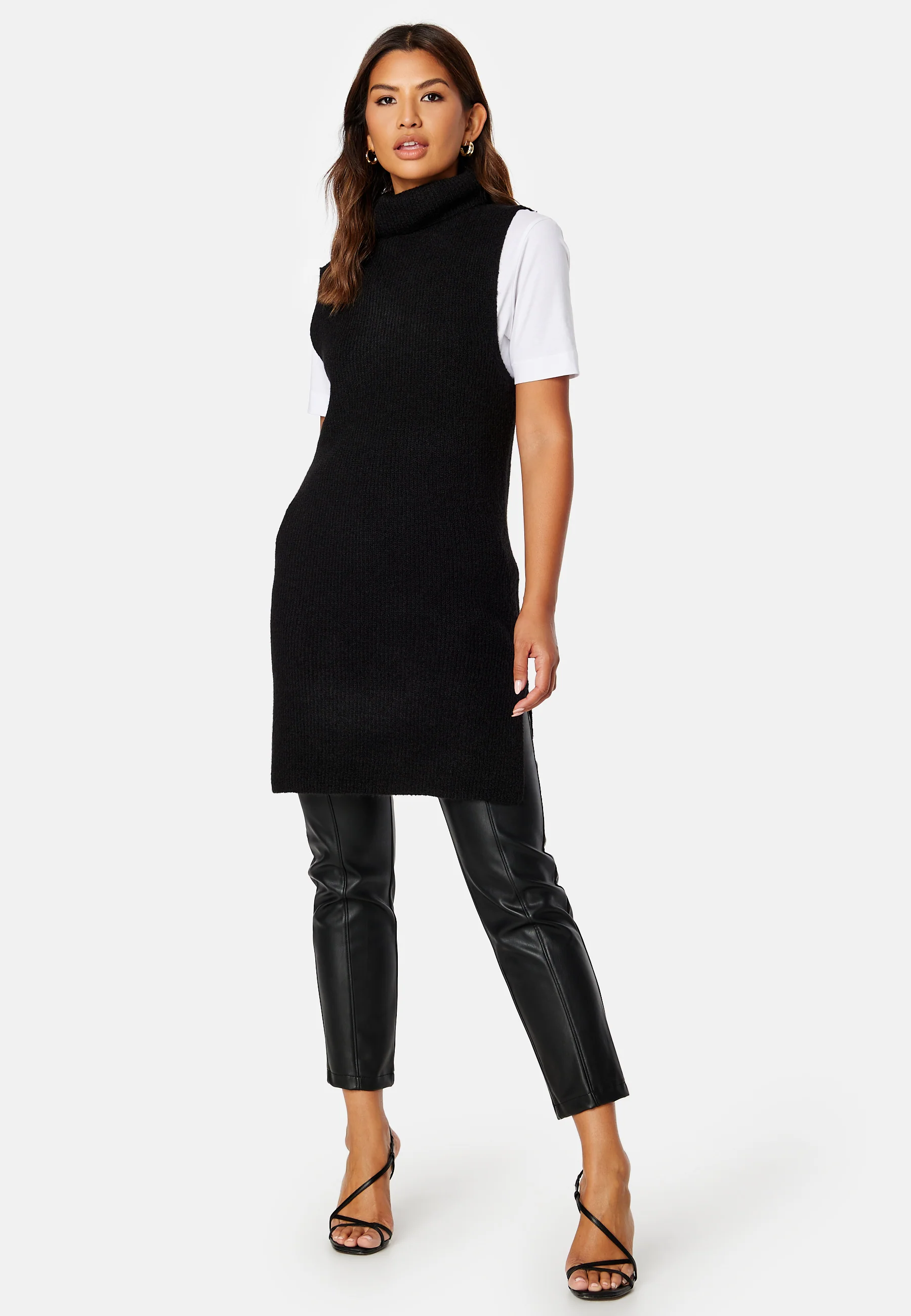 Ellen Rollneck Long Knit Vest - Image 3