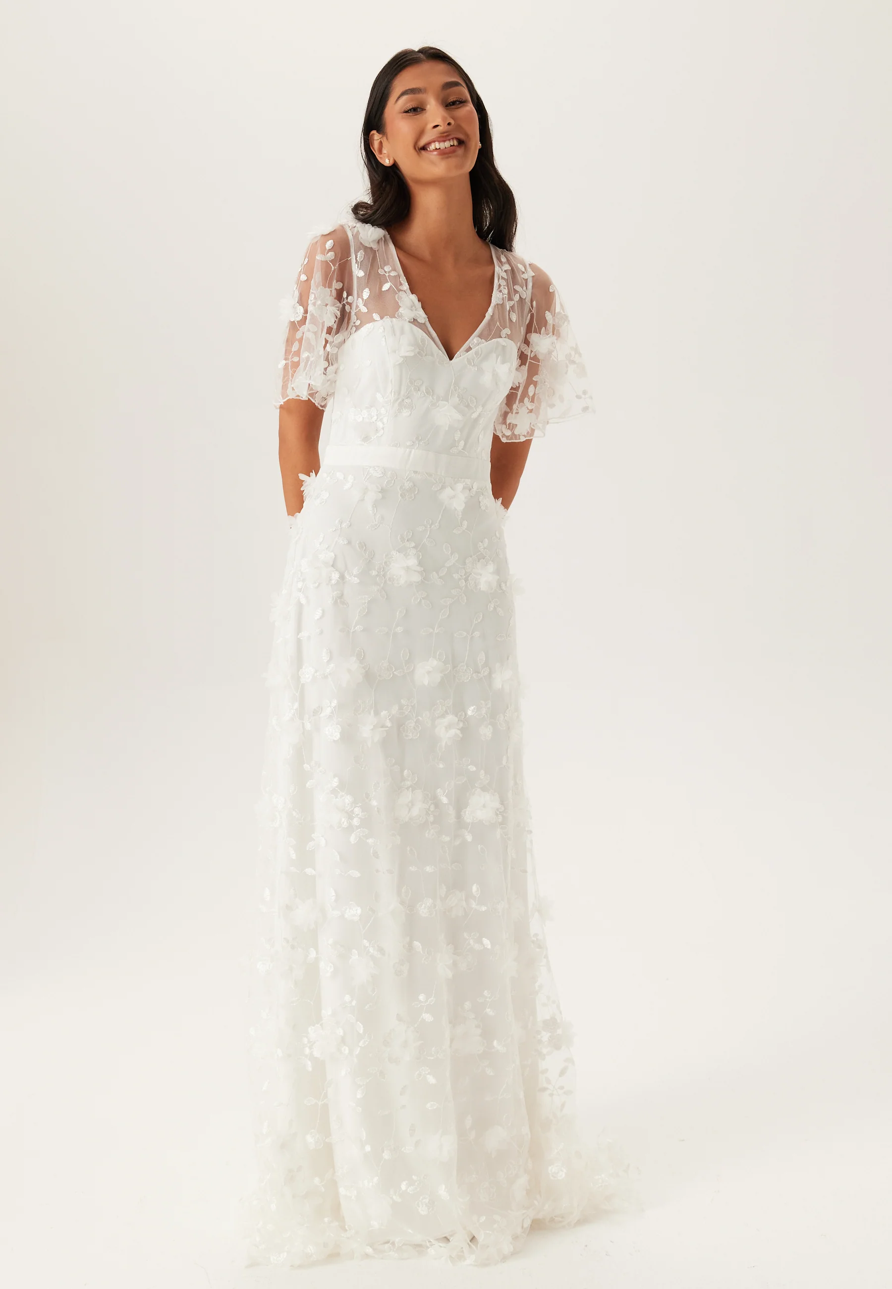 Embroidered Floral Wedding Gown - Image 2
