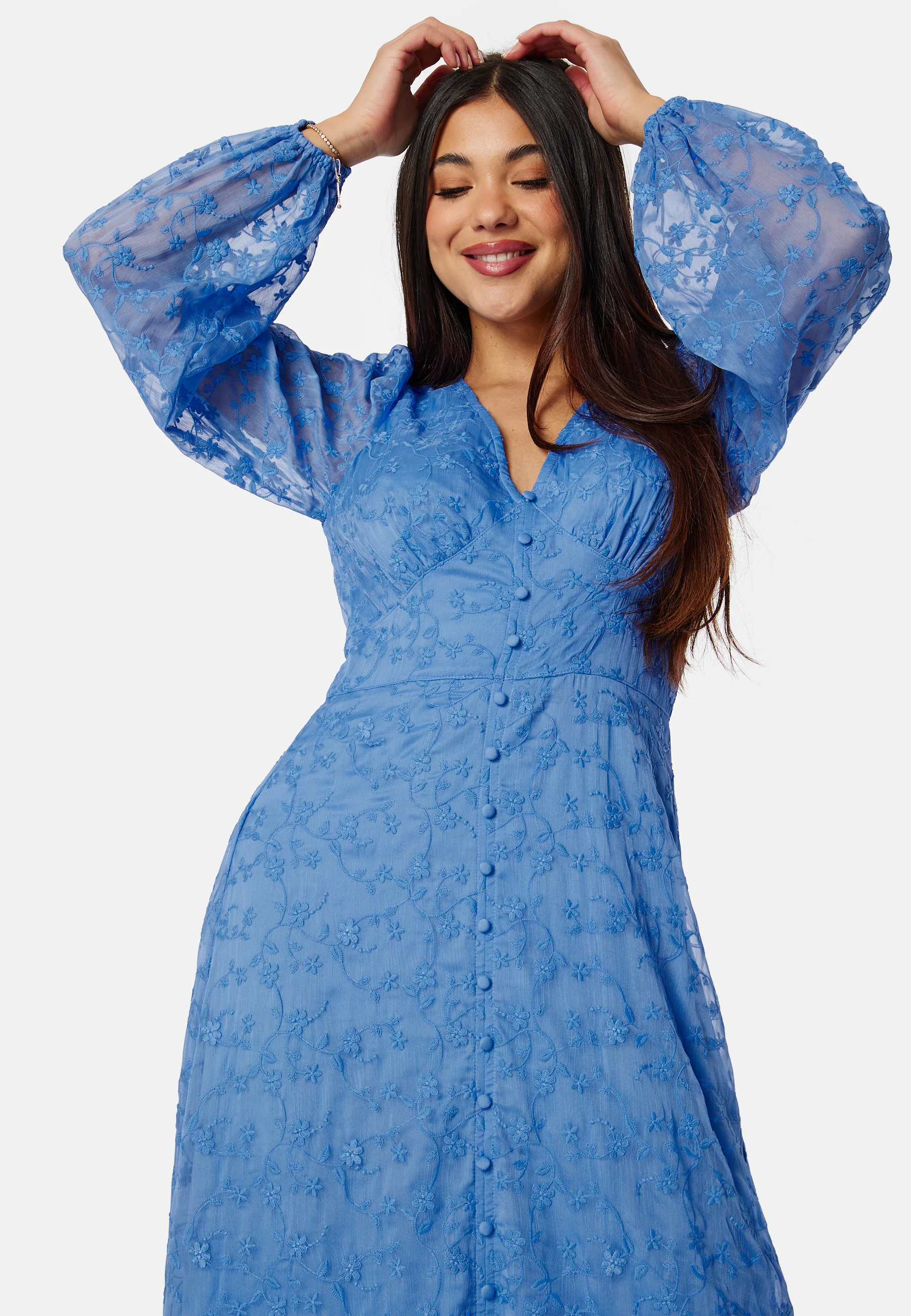 Embroidered Midi Dress - Image 5