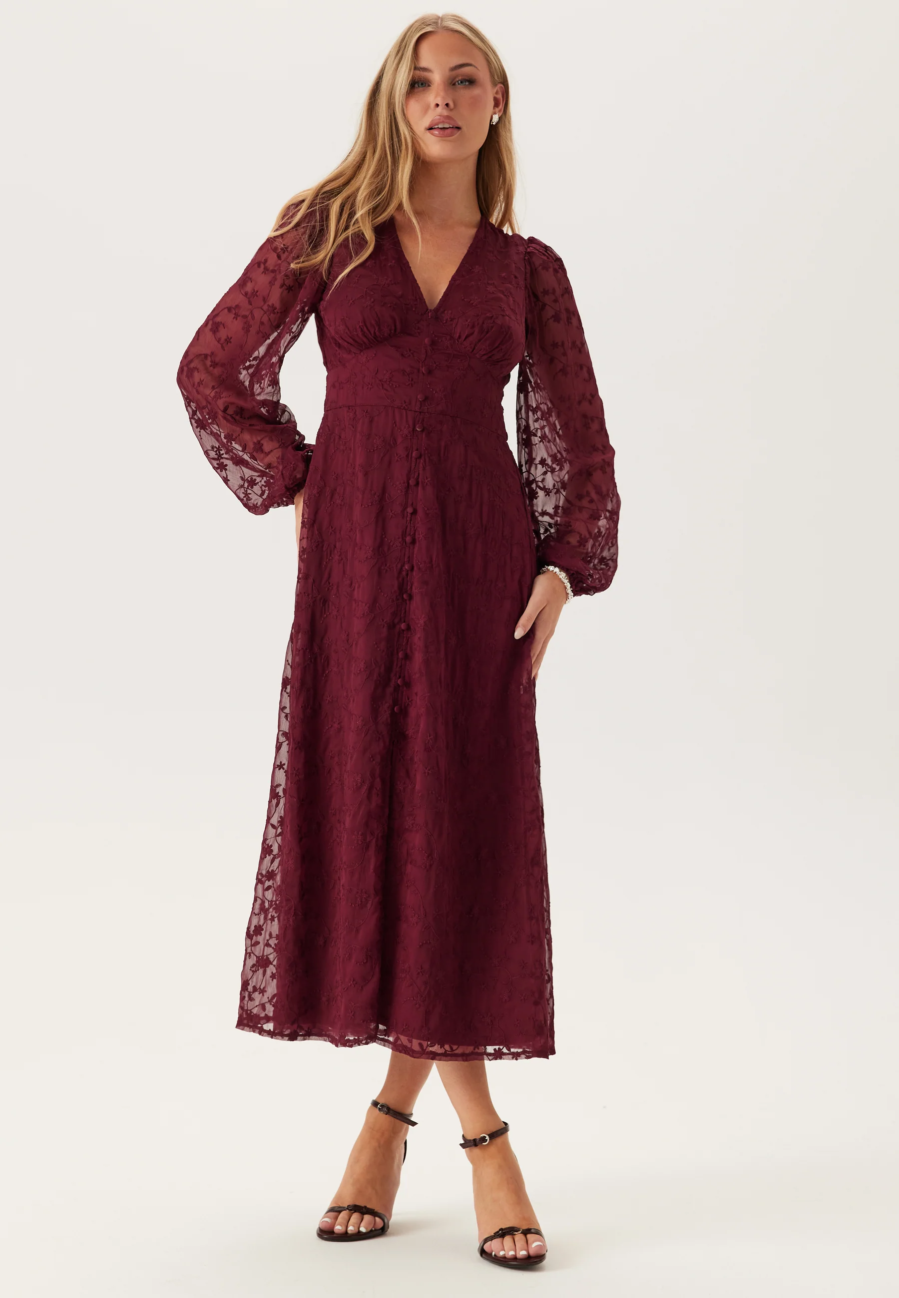 Embroidered Midi Dress