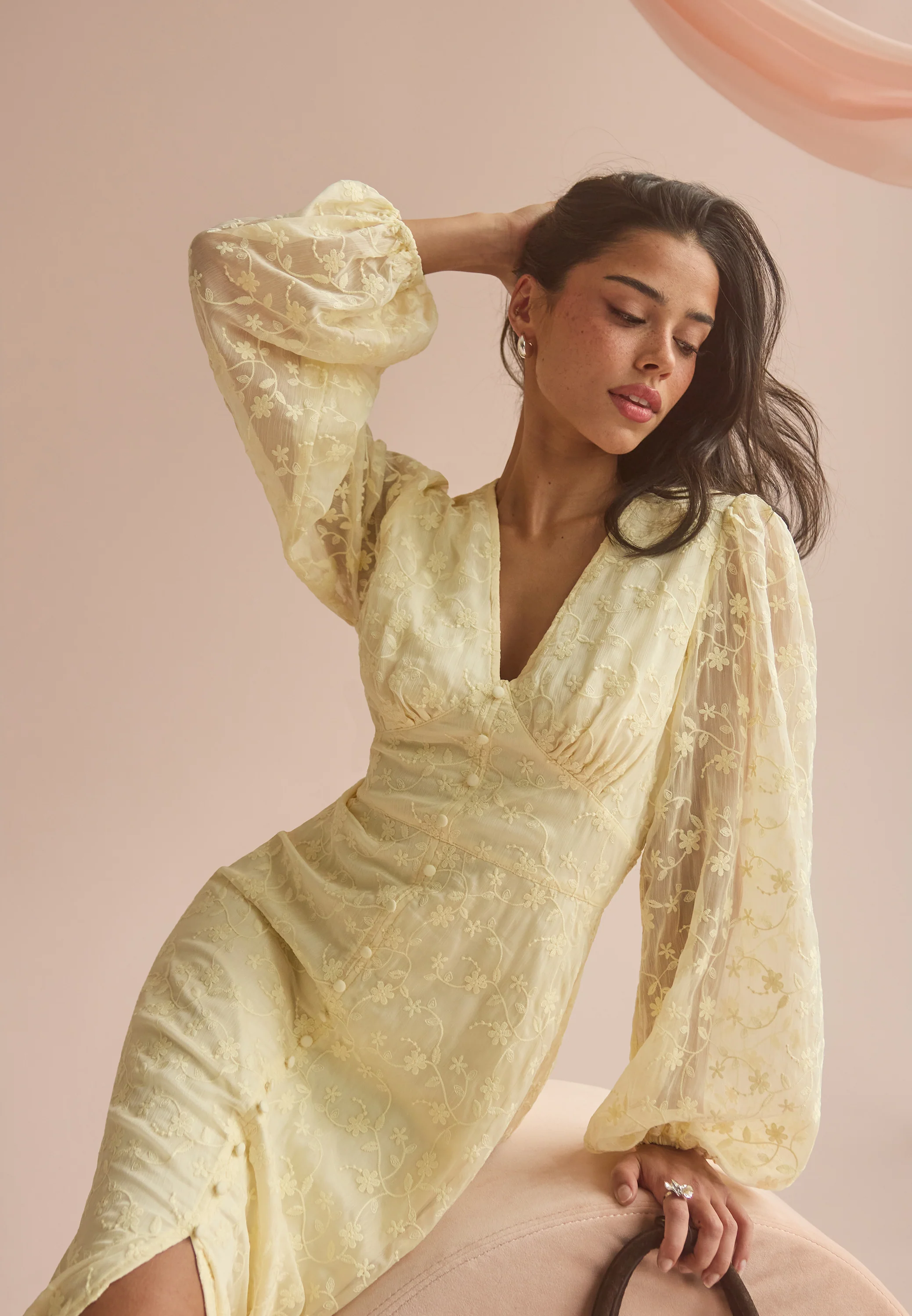 Embroidered Midi Dress - Image 2