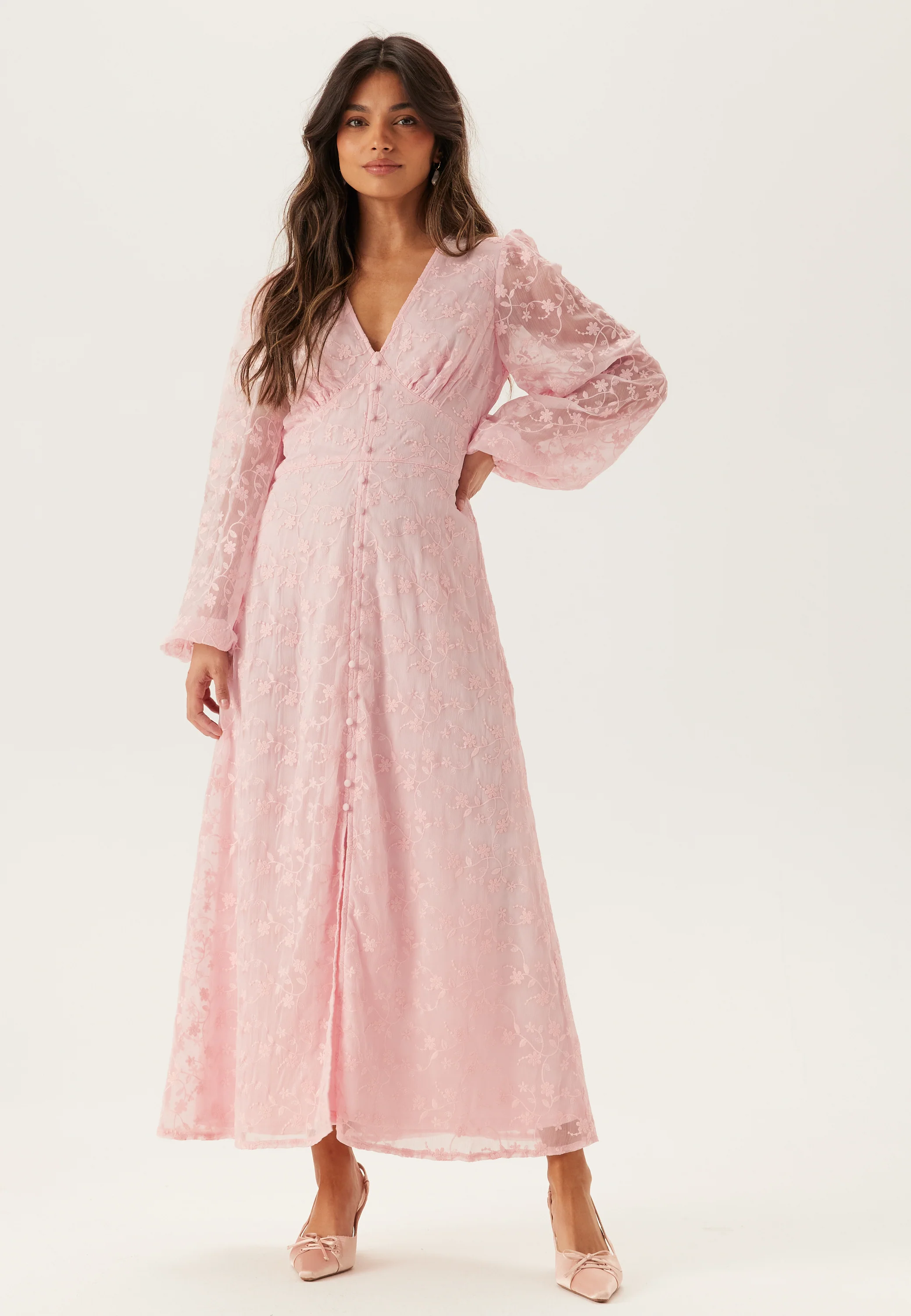 Embroidered Midi Dress