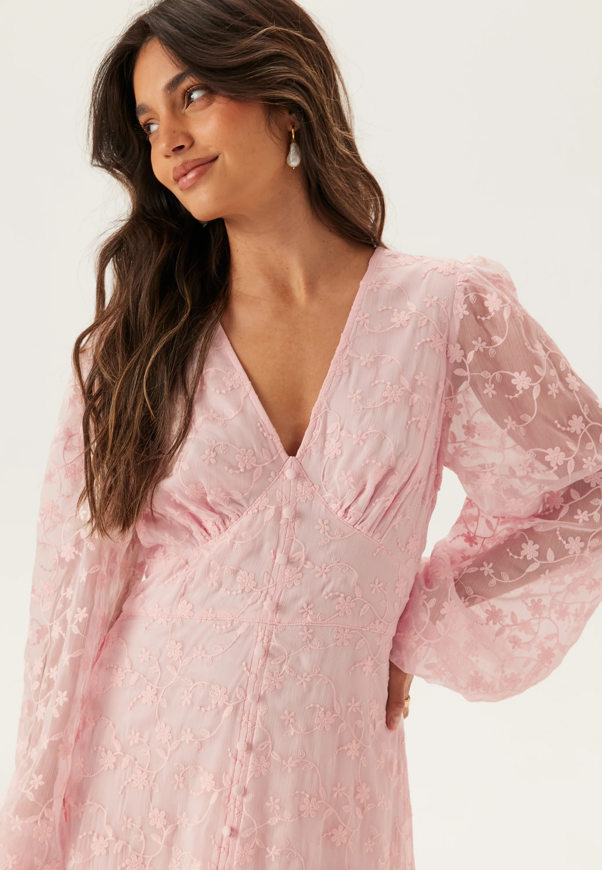 Embroidered Midi Dress - Image 3