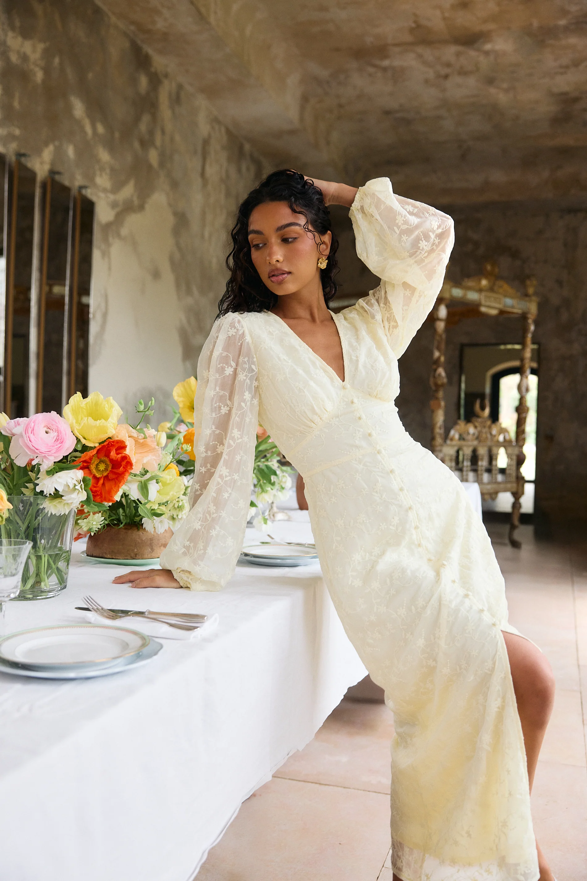 Embroidered Midi Dress - Image 4