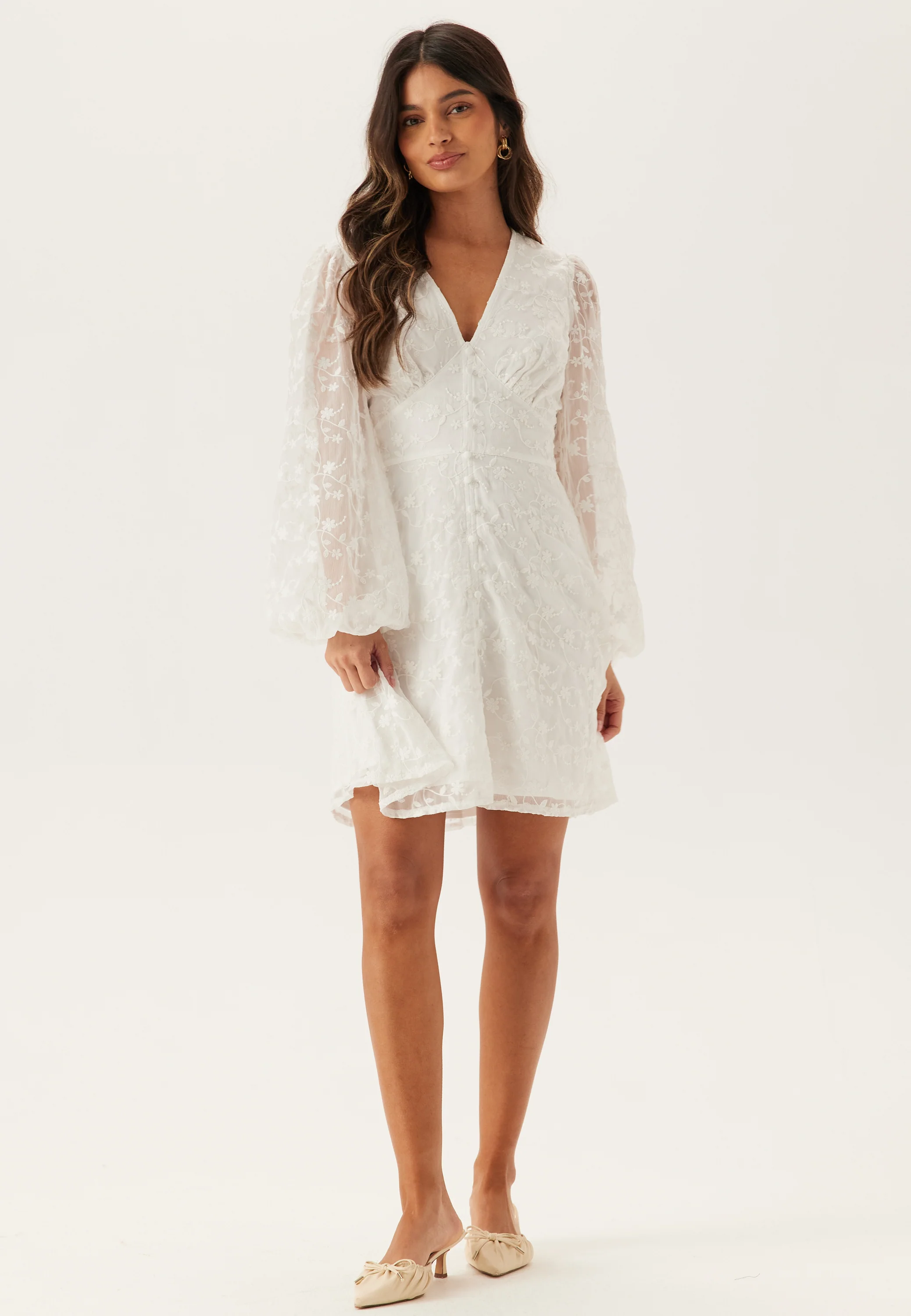 Embroidered Short Dress - Image 4