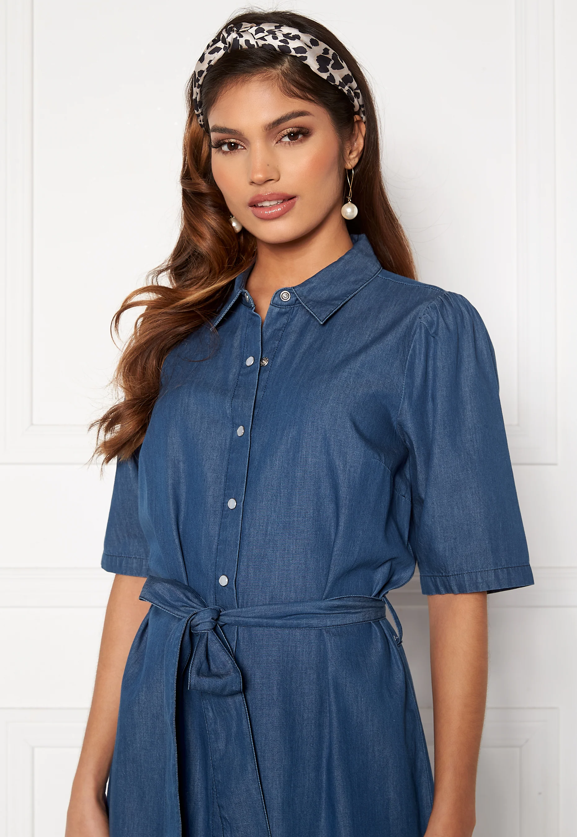 Emma midi puff denim dress - Image 3