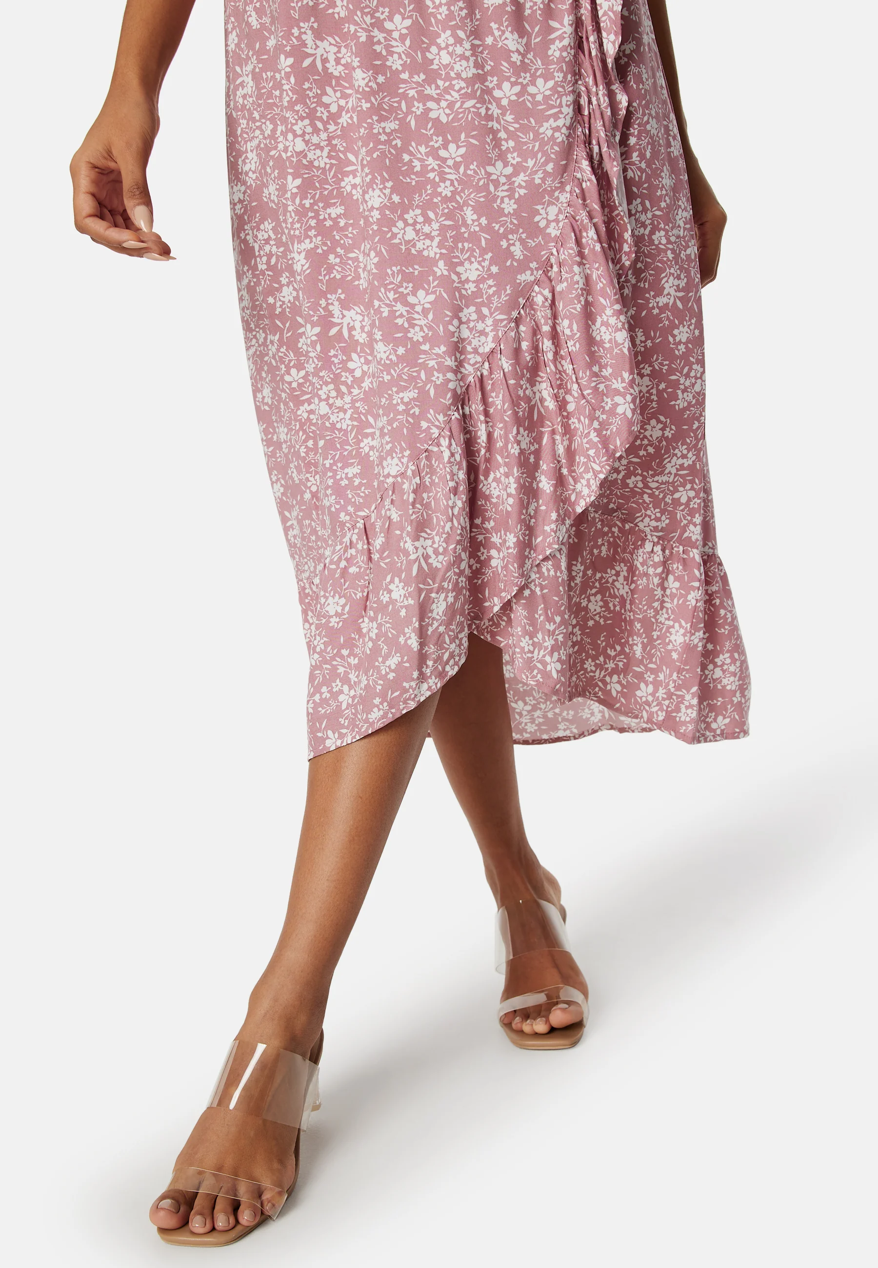 Evie Puff Sleeve Midi Wrap Dress - Image 4