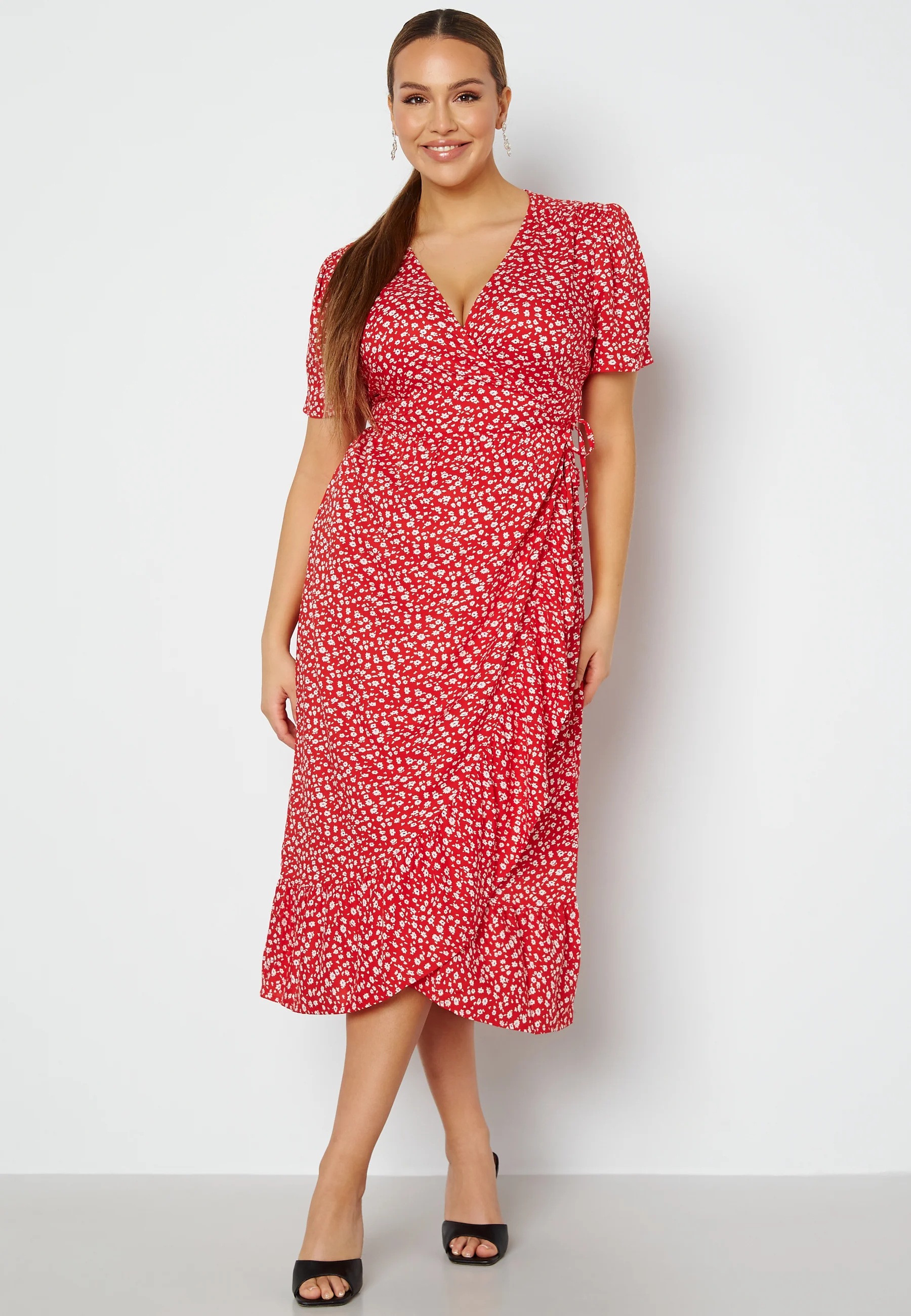 Evie puff sleeve wrap dress - Image 5