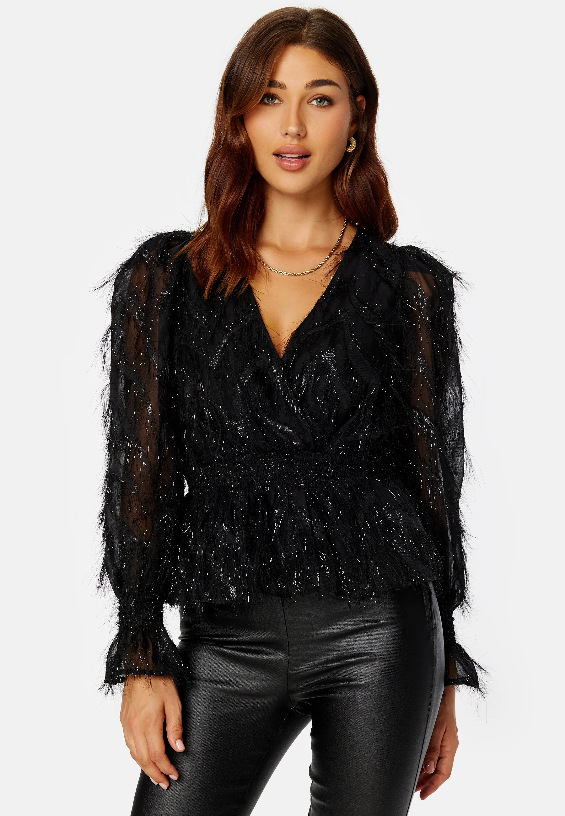 Feather L/S V-Neck Top