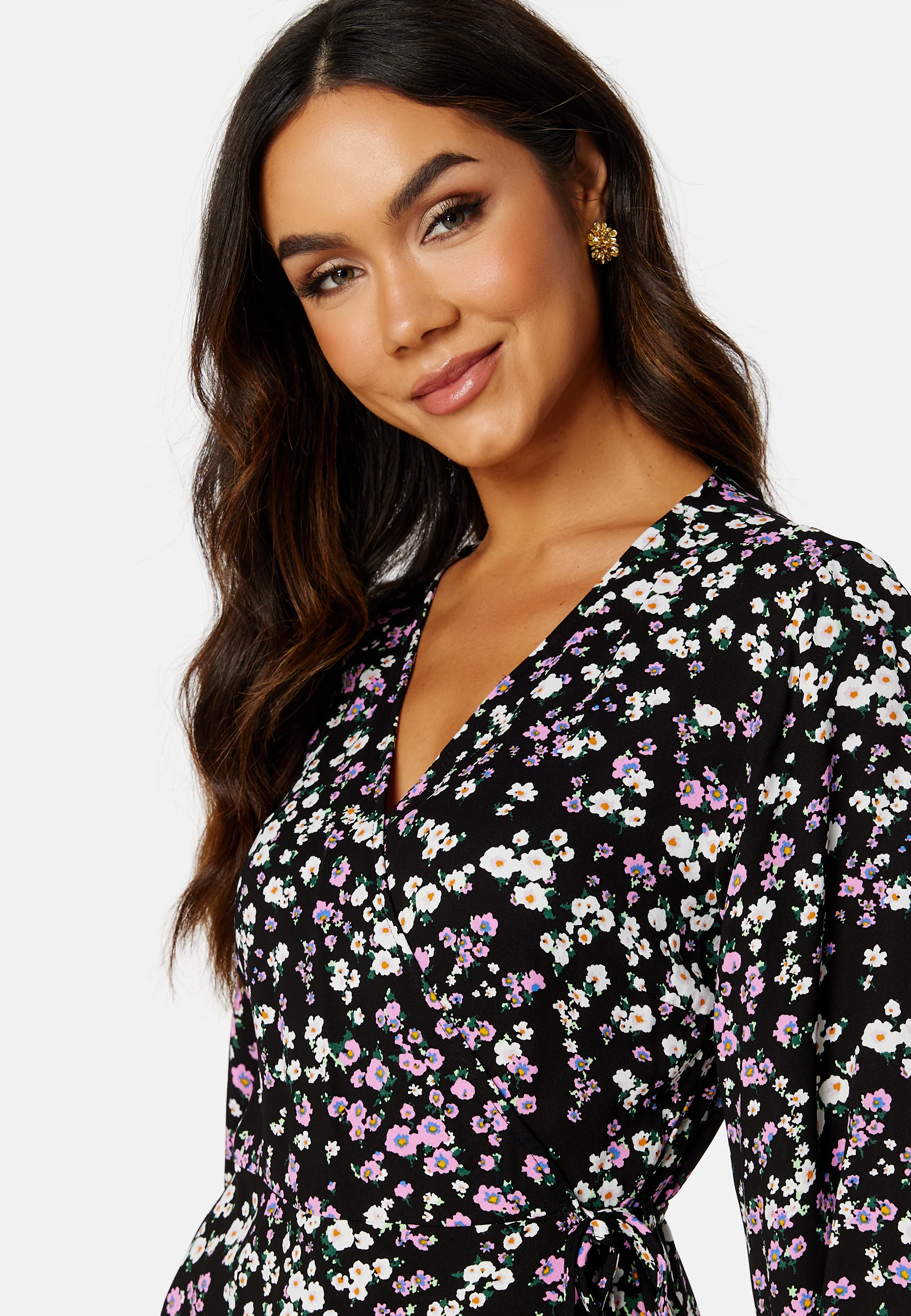 Fiola LS AOP Wrap Dress - Image 4