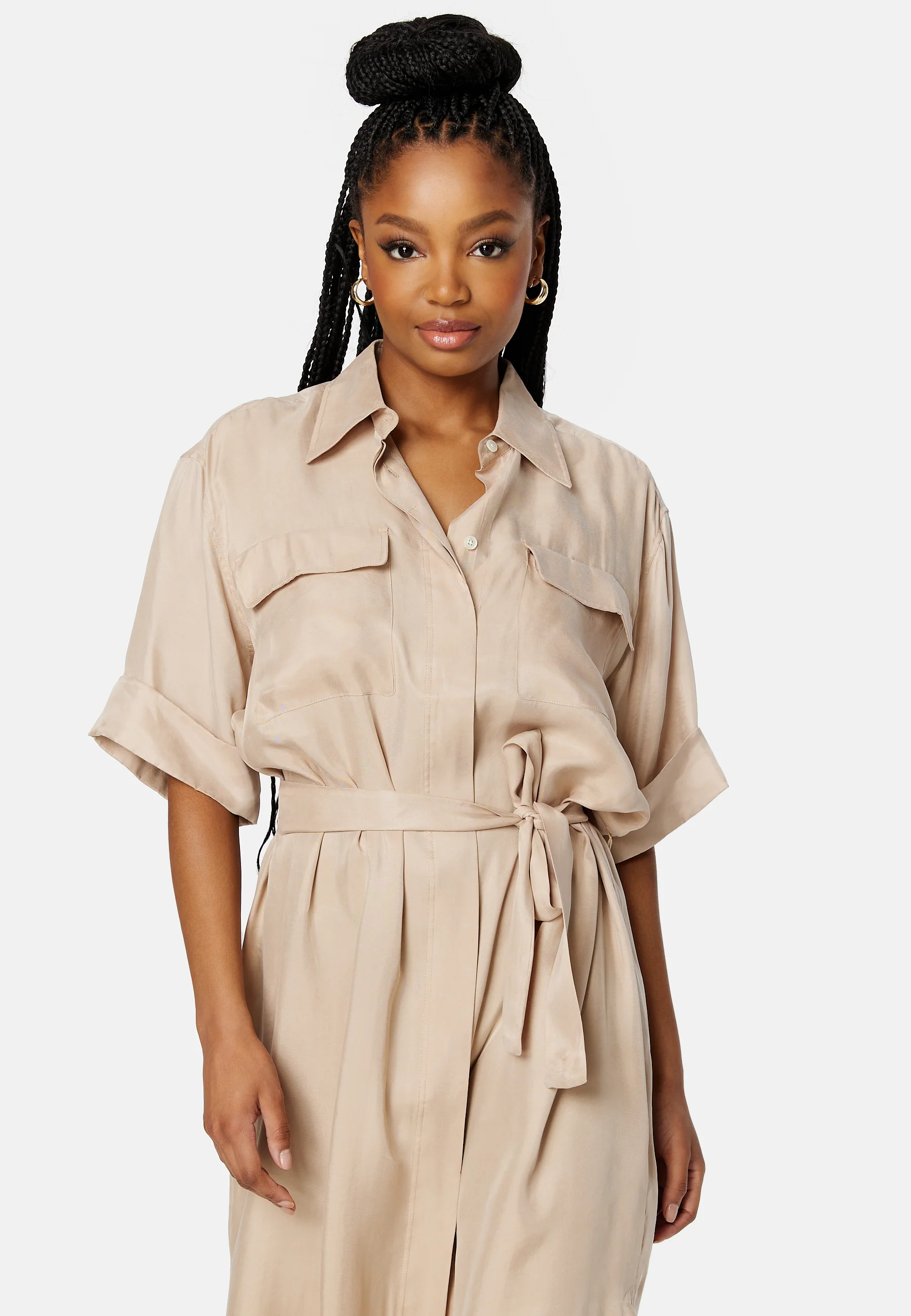 Flap Pocket Shirt Dress - Image 4