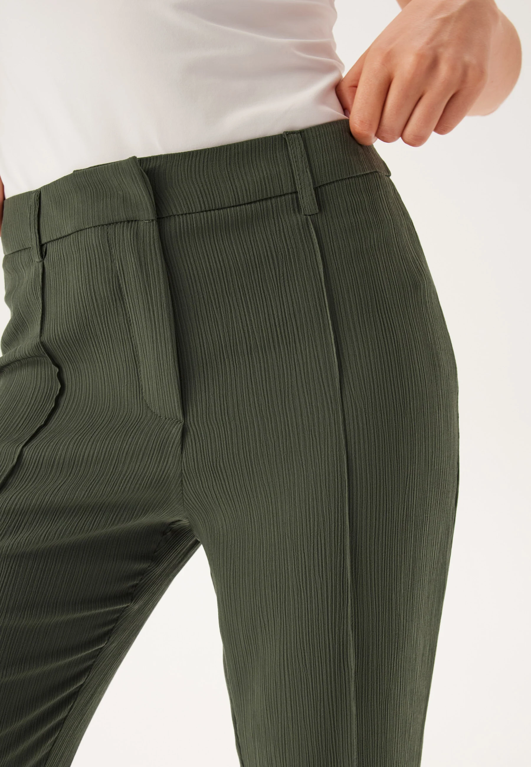 Flared Structured Suit Trousers - Image 4