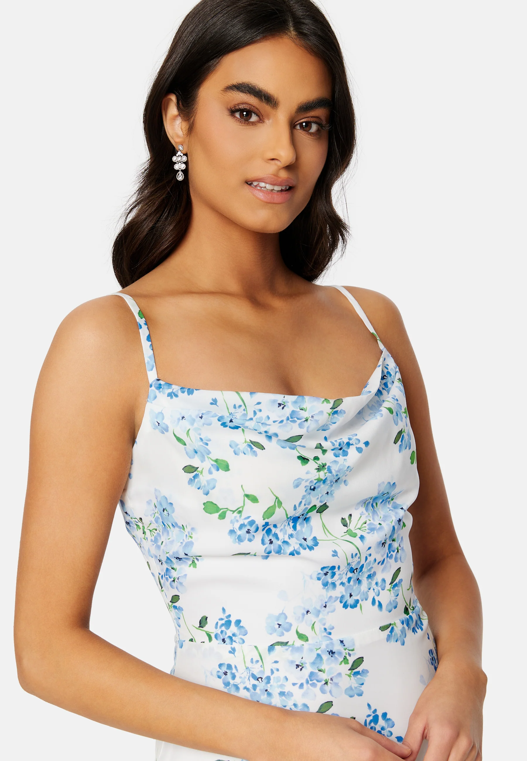 Floral Chiffon Cowl Neck Maxi Dress - Image 4