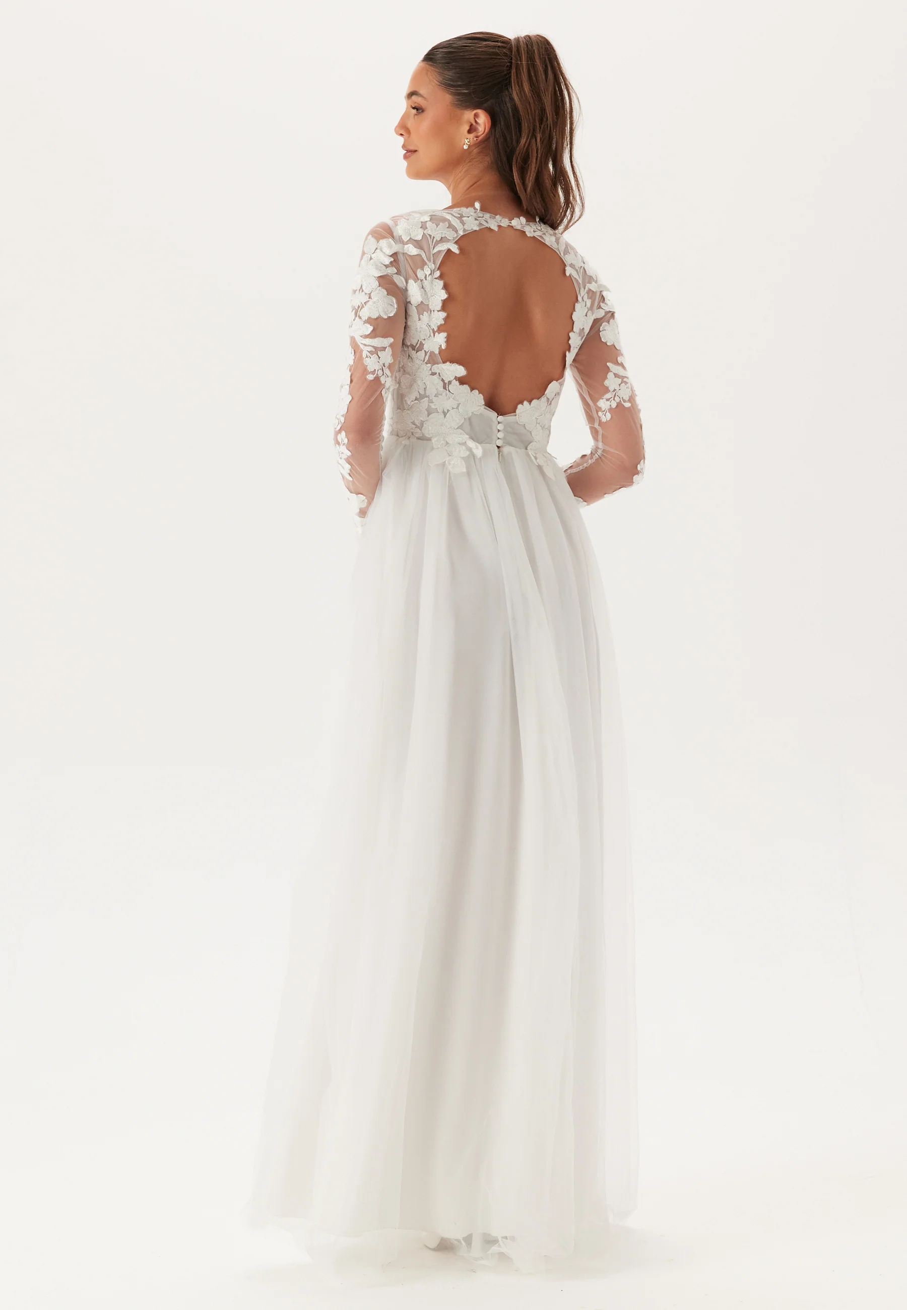 Floral Embroidered Tulle Wedding Gown - Image 4