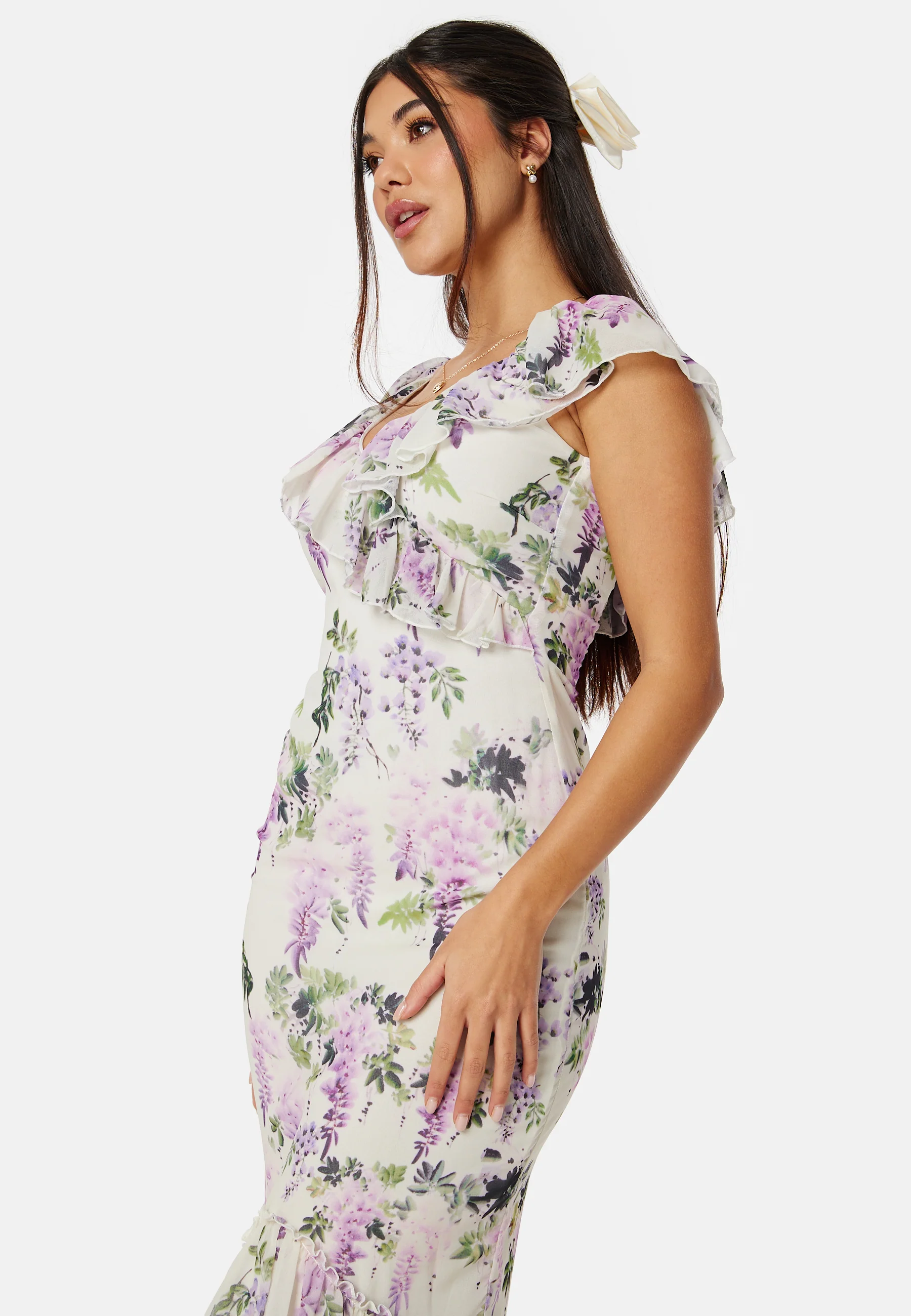 Floral Ruffle Hem Maxi Dress - Image 3