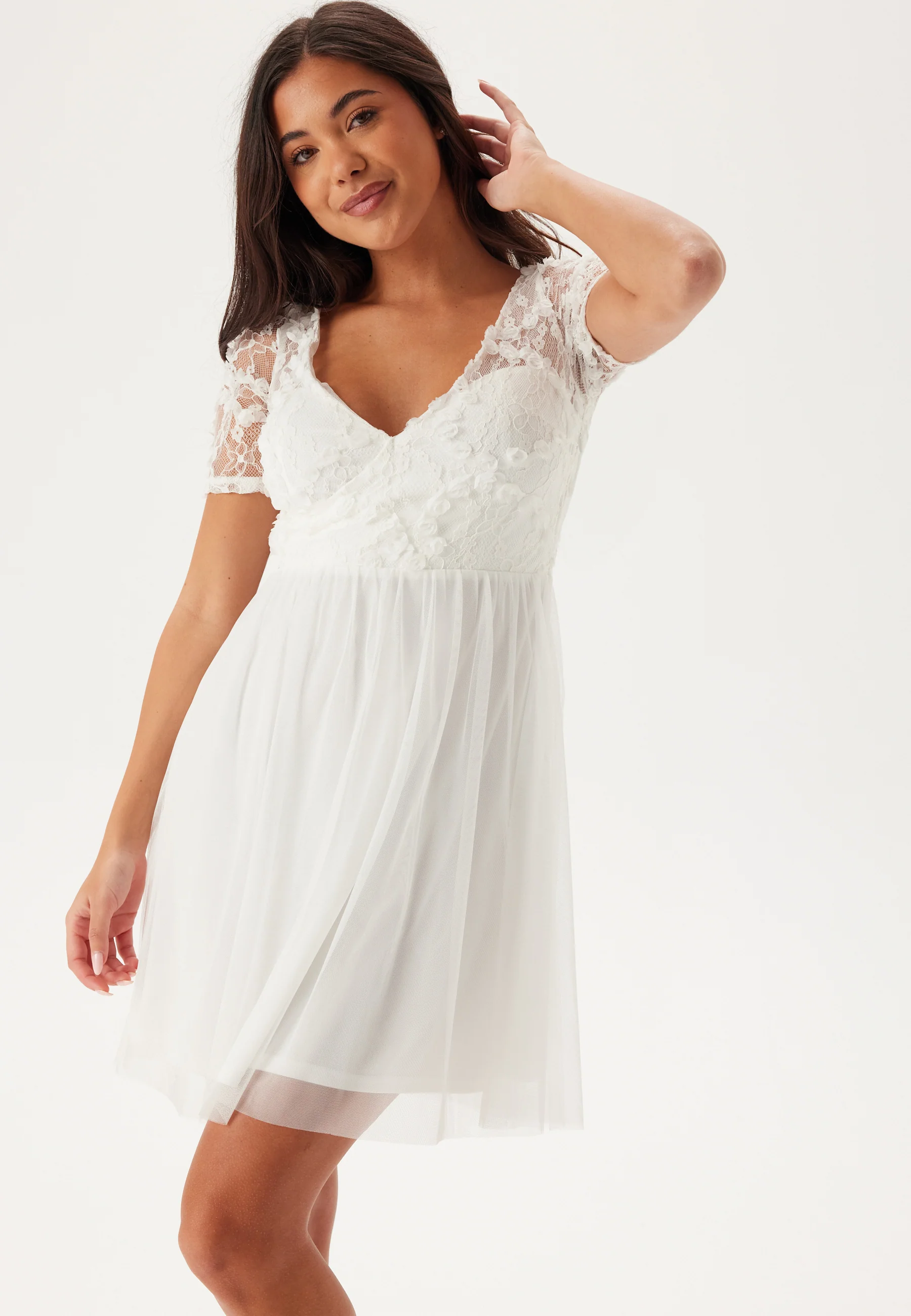 Floral V-Neck Short Dress - Image 3