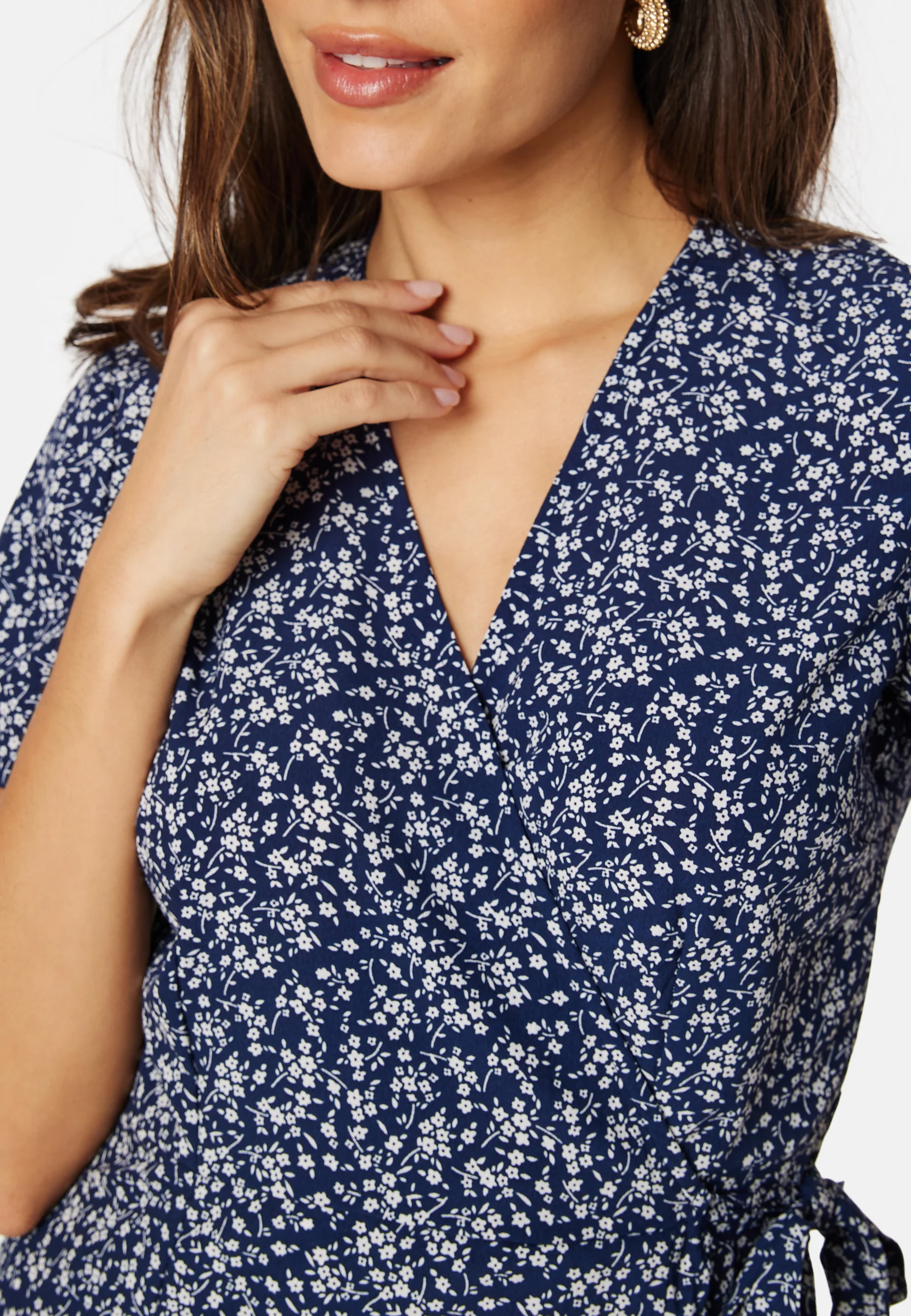 Flounce Midi Wrap Dress - Image 4