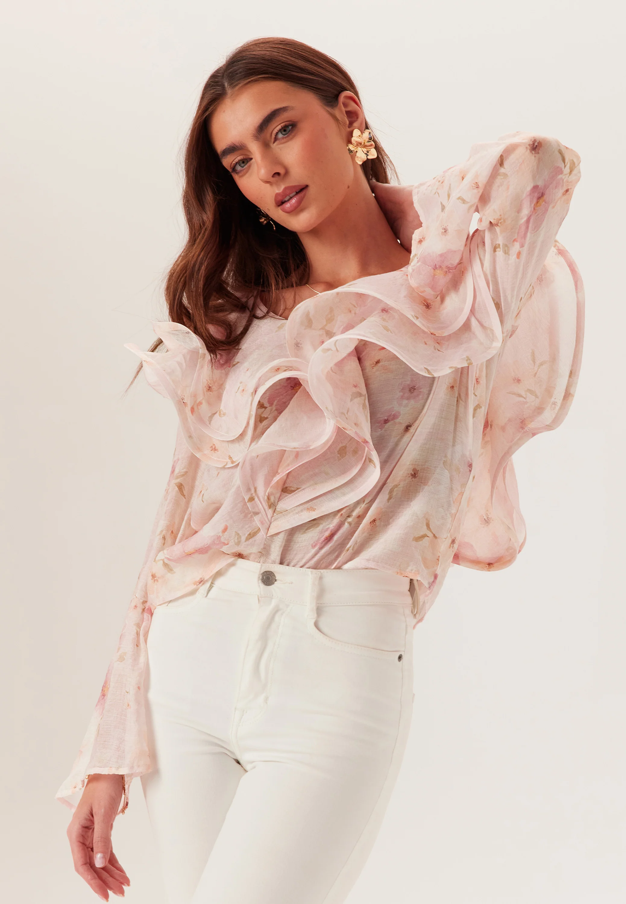 Flounce Sheer Blouse - Image 4