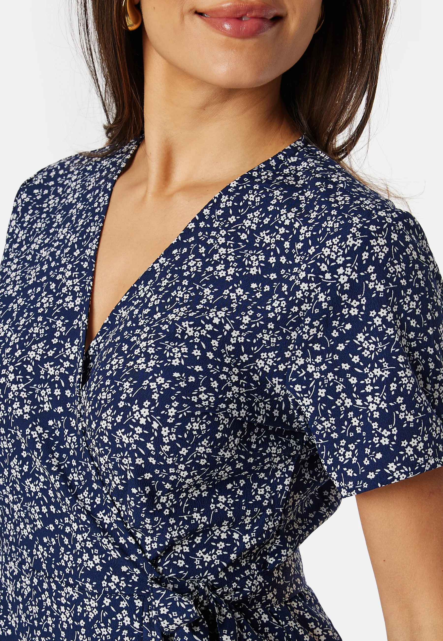 Flounce Short Wrap Dress - Image 4