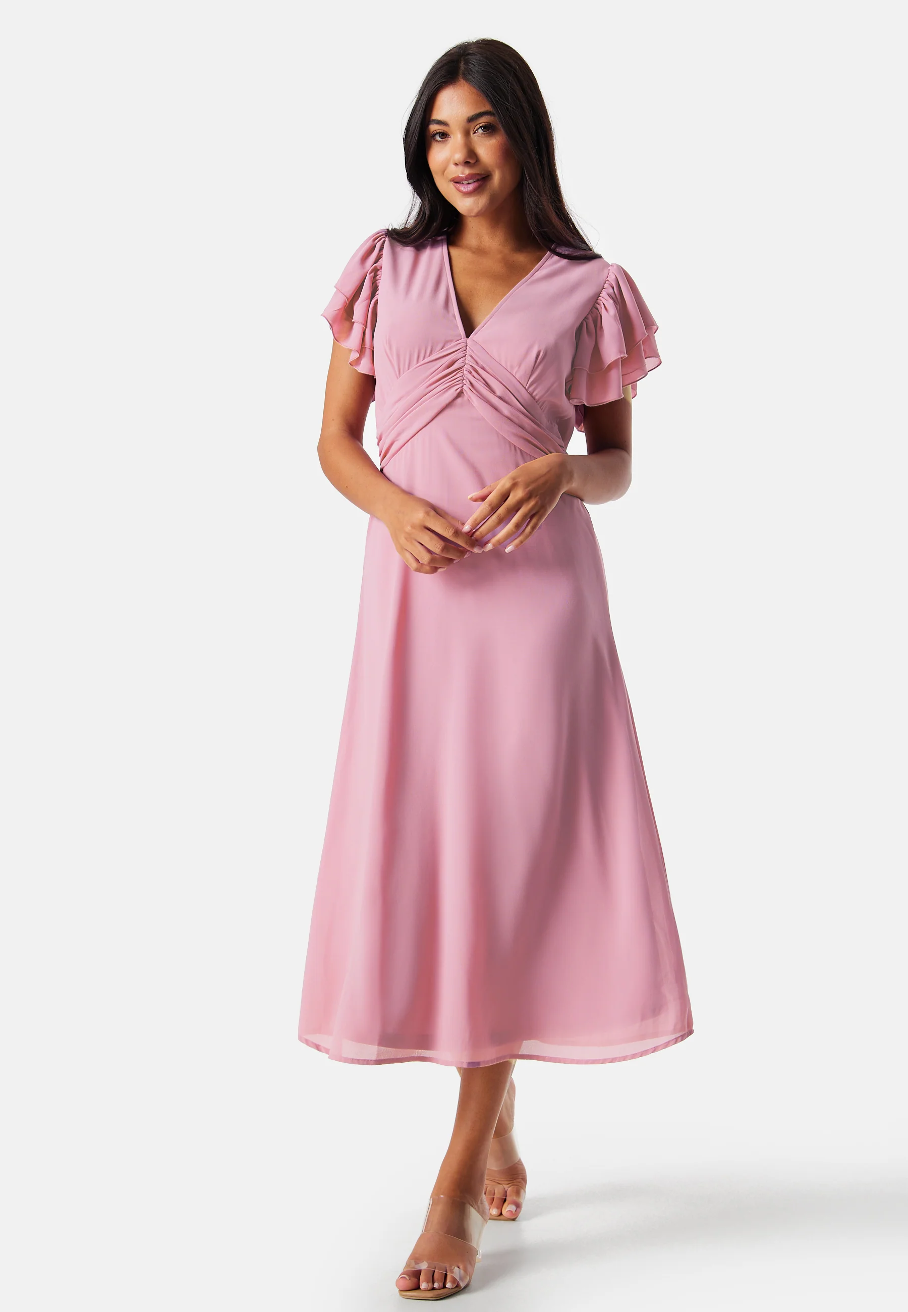 Flounce Sleeve Chiffon Dress - Image 2
