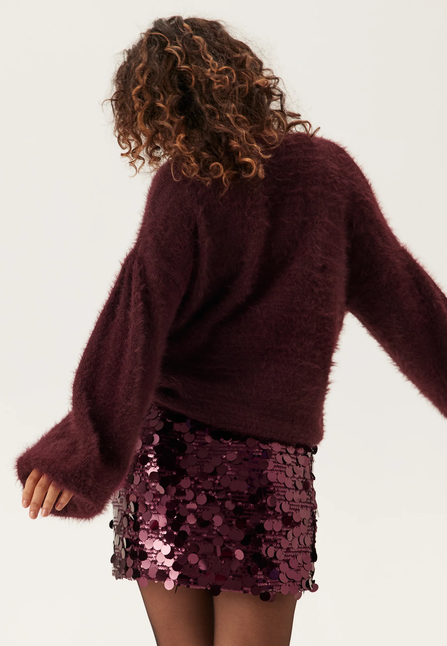 Fluffy Knitted Pearl Cardigan - Image 2