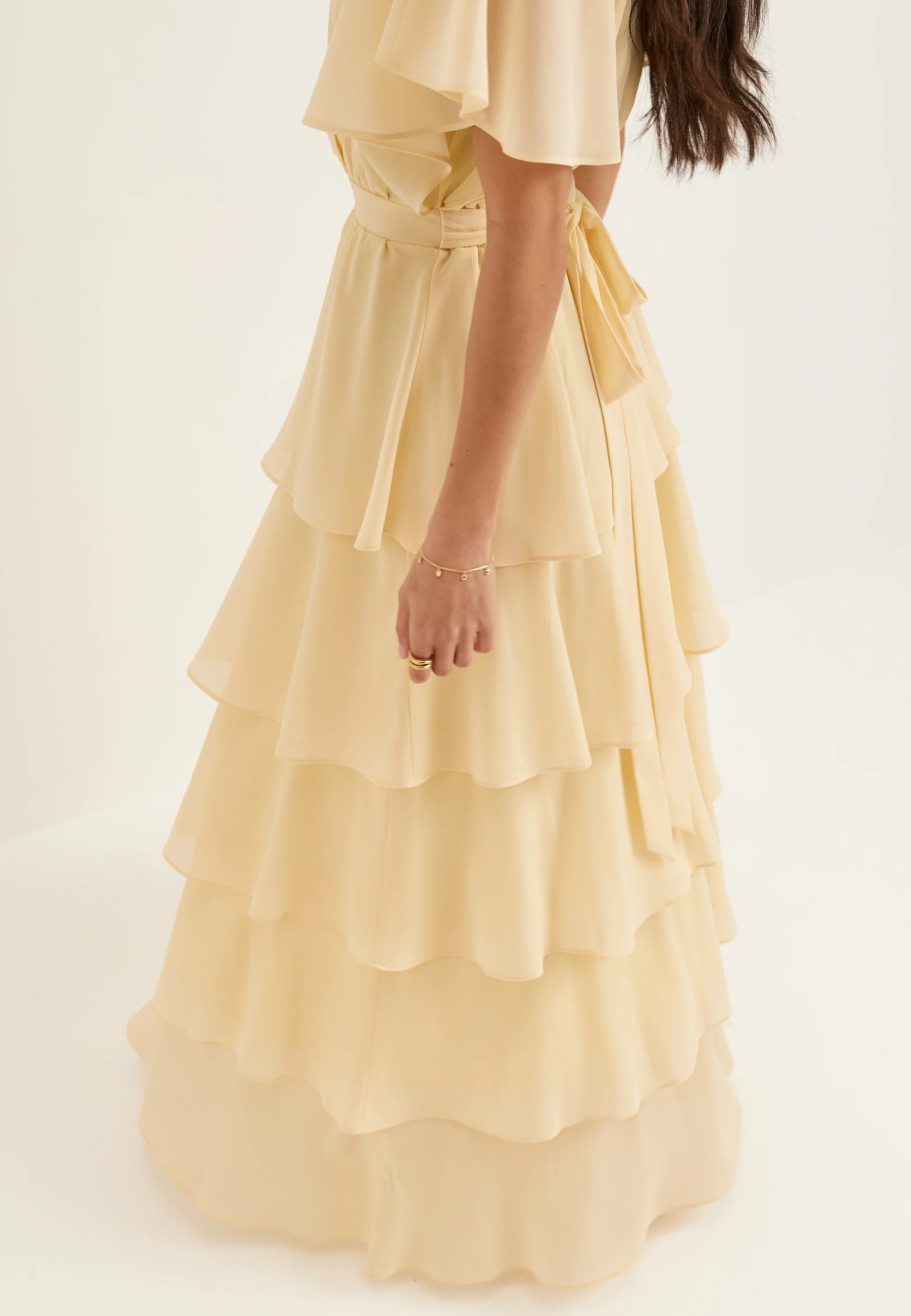 Flutter Chiffon Tiered Maxi Dress - Image 3