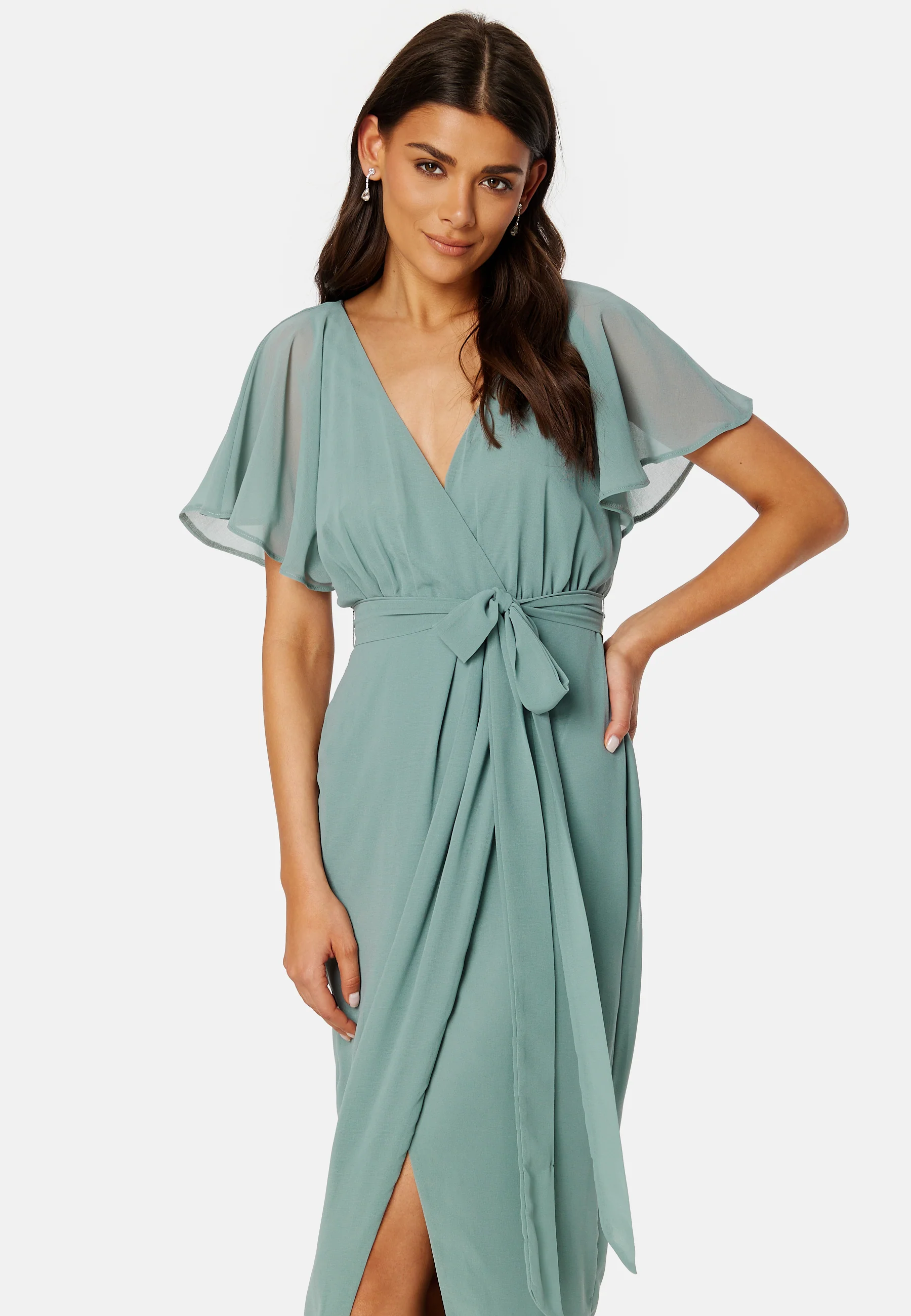Flutter Chiffon Wrap Maxi Dress - Image 4