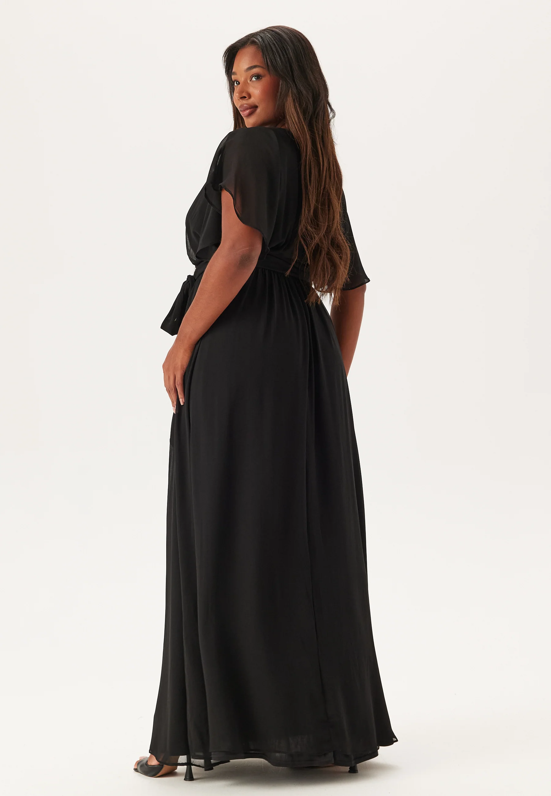 Flutter Sleeve Chiffon Maxi Curve Dress - Image 2