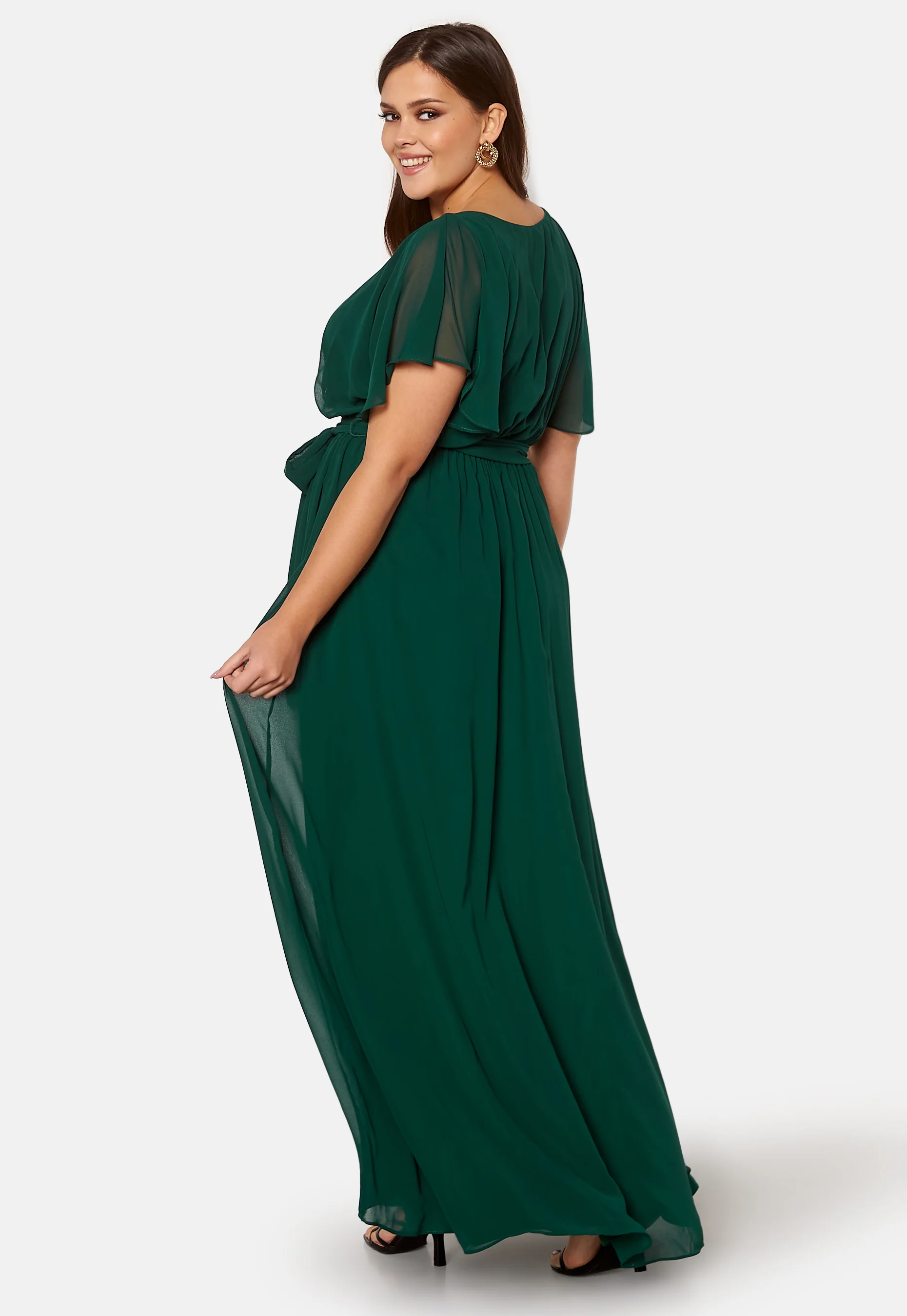 Flutter Sleeve Chiffon Maxi Curve Dress - Image 2