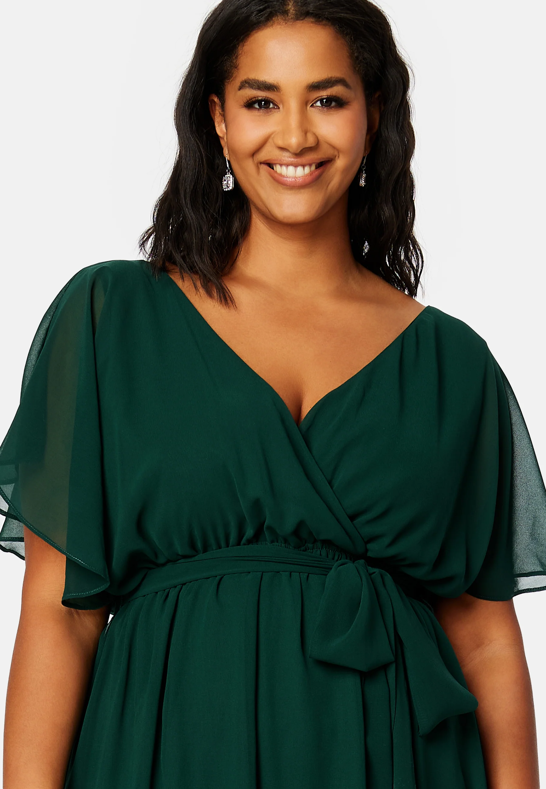 Flutter Sleeve Chiffon Midi Dress - Image 4