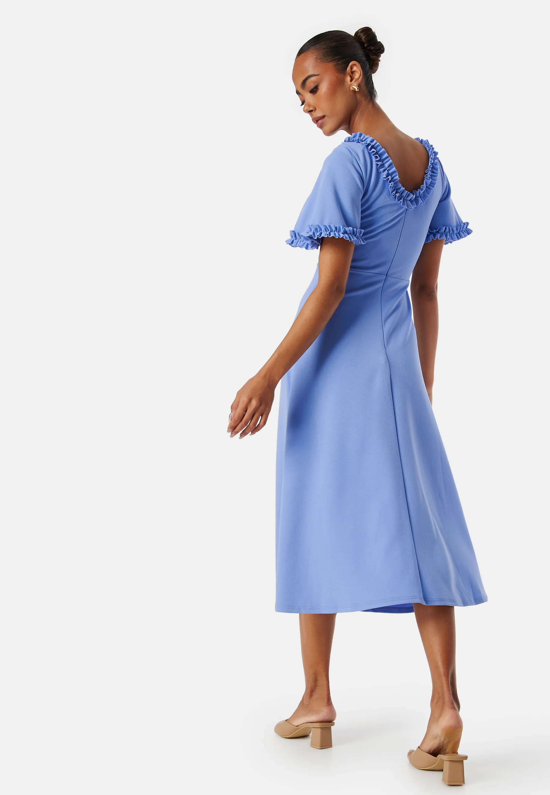 Flutter Sleeve Frilly Midi Dre - Image 2
